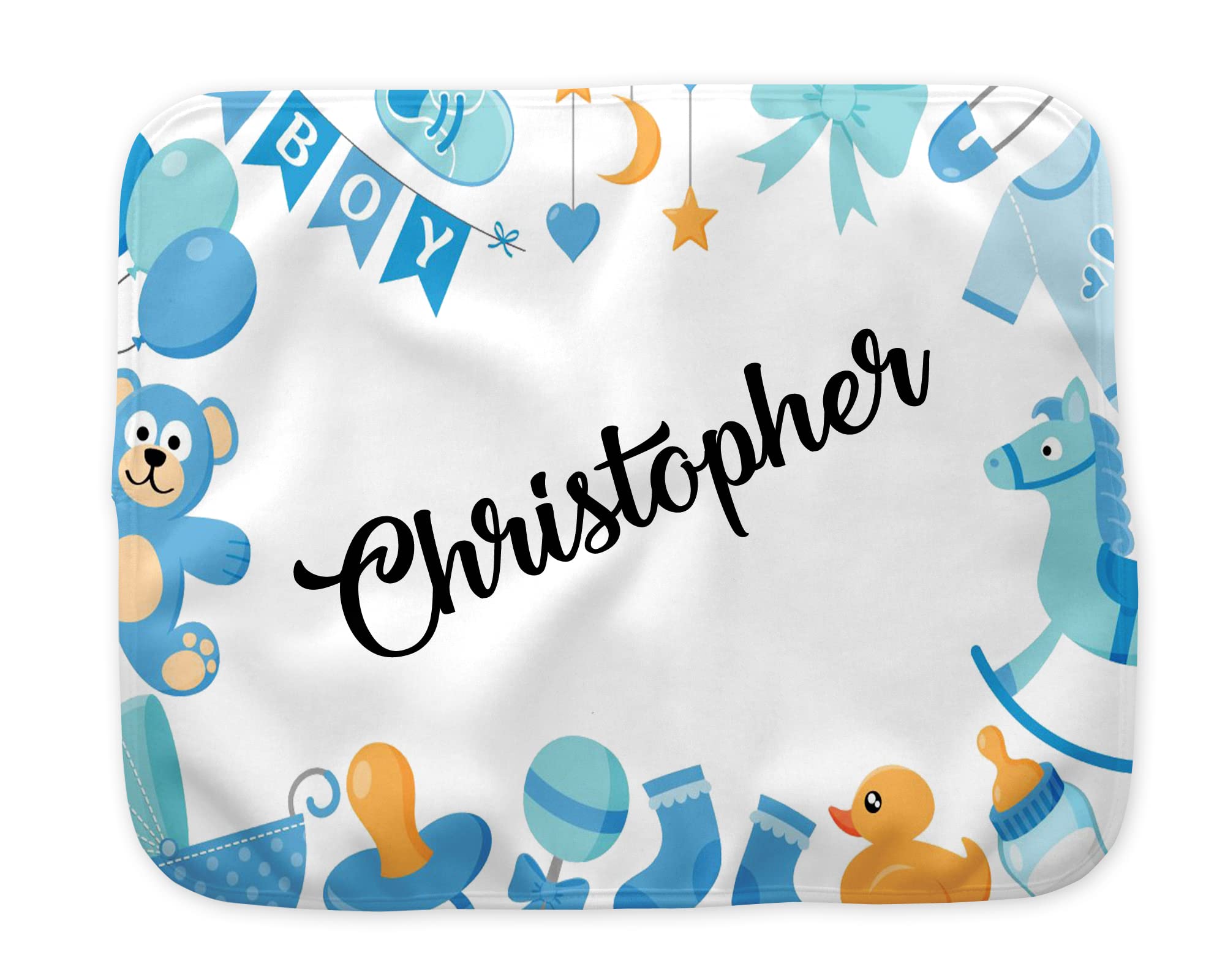 Personalized Baby Boy Burp Cloths - Soft Blue Cotton Drool Bibs for Newborns & Infants - Perfect for Feeding, Nursing, and Gifting