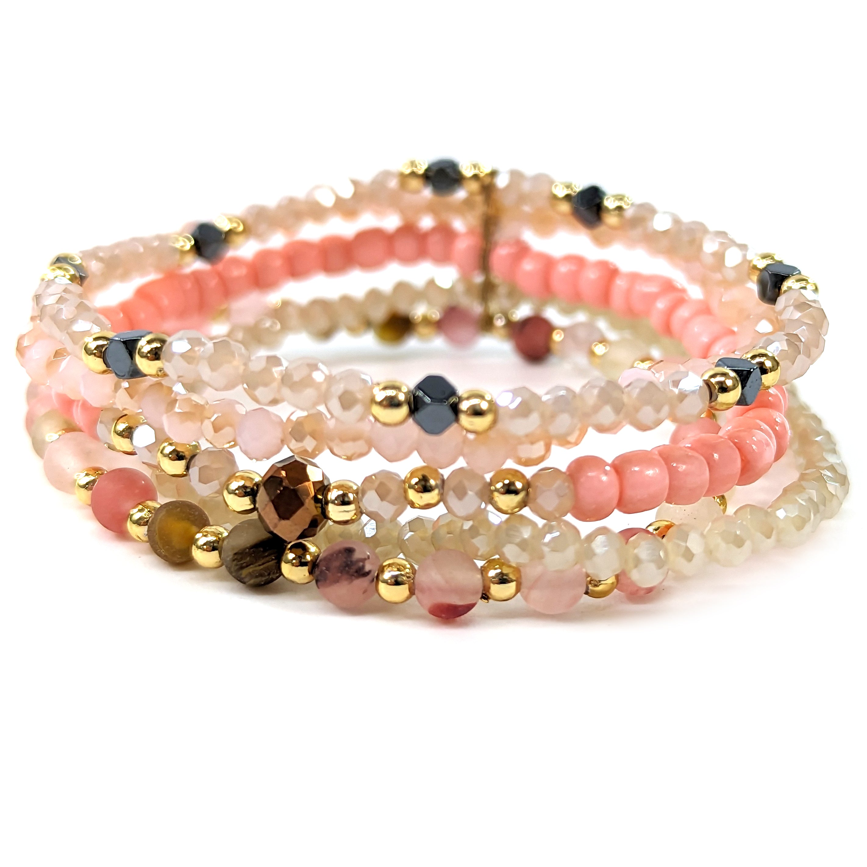 Elegant Multi Strand Pink Bracelet for Women - Perfect for Casual Wear, Parties & Gifting