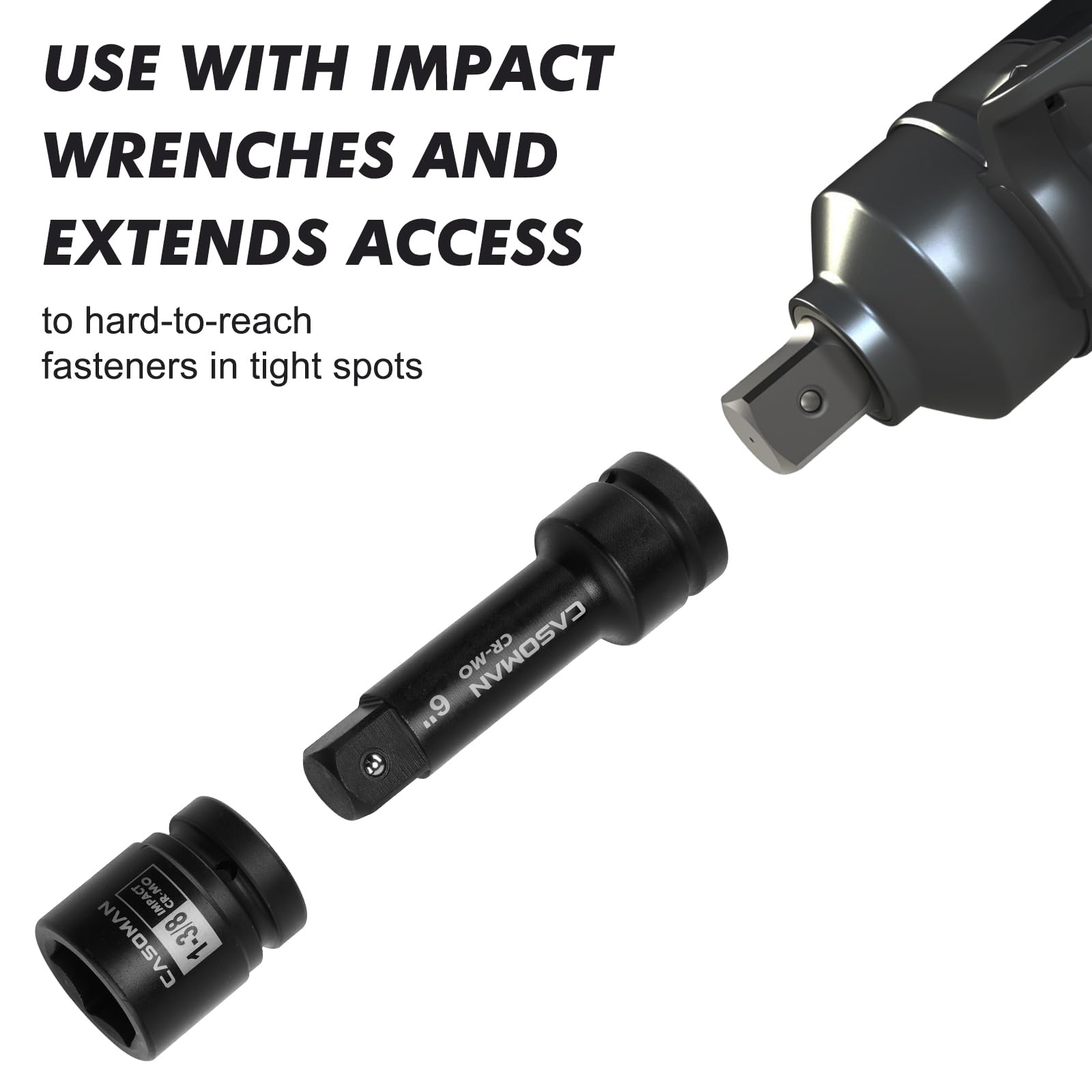 CASOMAN 1-Inch Drive Impact Extension Bars - 6