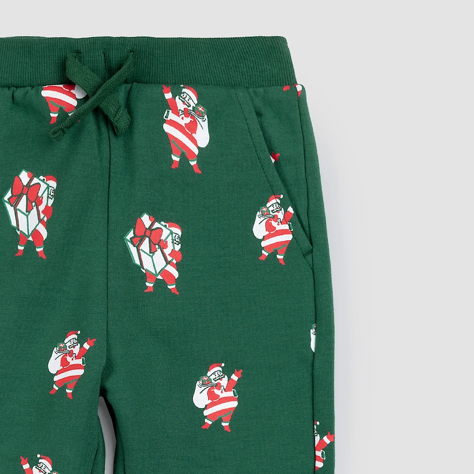 Festive Green Jogger Set for Women - Christmas Pajamas with Tinsel Print | Cozy Holiday Lounge Outfit for Winter Parties & Family Gatherings