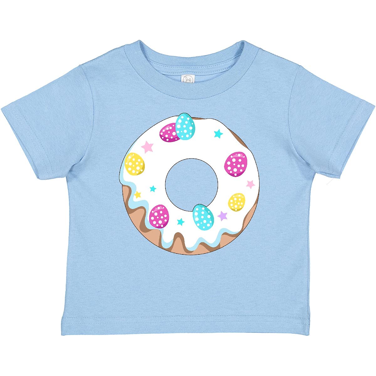 Easter Donut Baby T-Shirt with Pastel Eggs Frosting & Stars | Cute Easter Outfit for Infants & Toddlers | Perfect for Easter Photos, Family Gatherings & Spring Celebrations