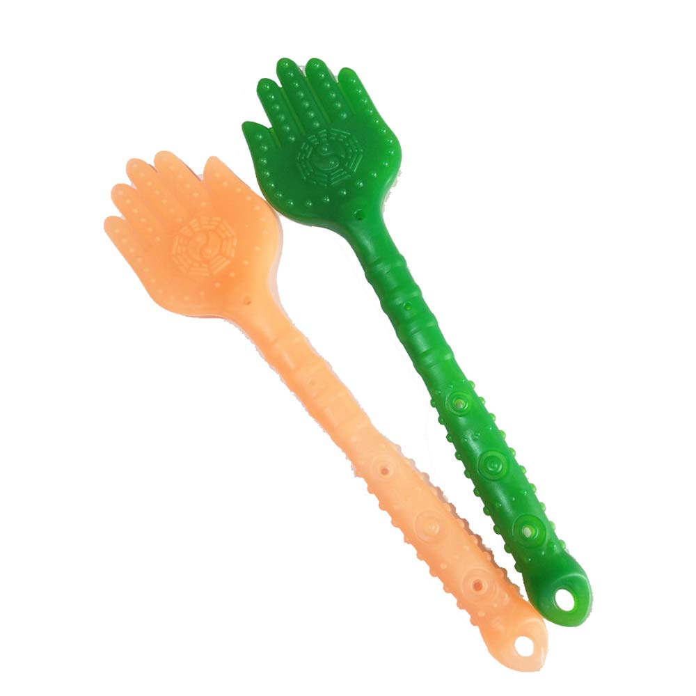YPY 2 Pack Silicone Body Massager - Back Scratcher & Palm Massage Sticks for Relaxation - Perfect for Arm, Neck, Waist & Leg Pain Relief - Great for Home, Office & Travel Use (Green)
