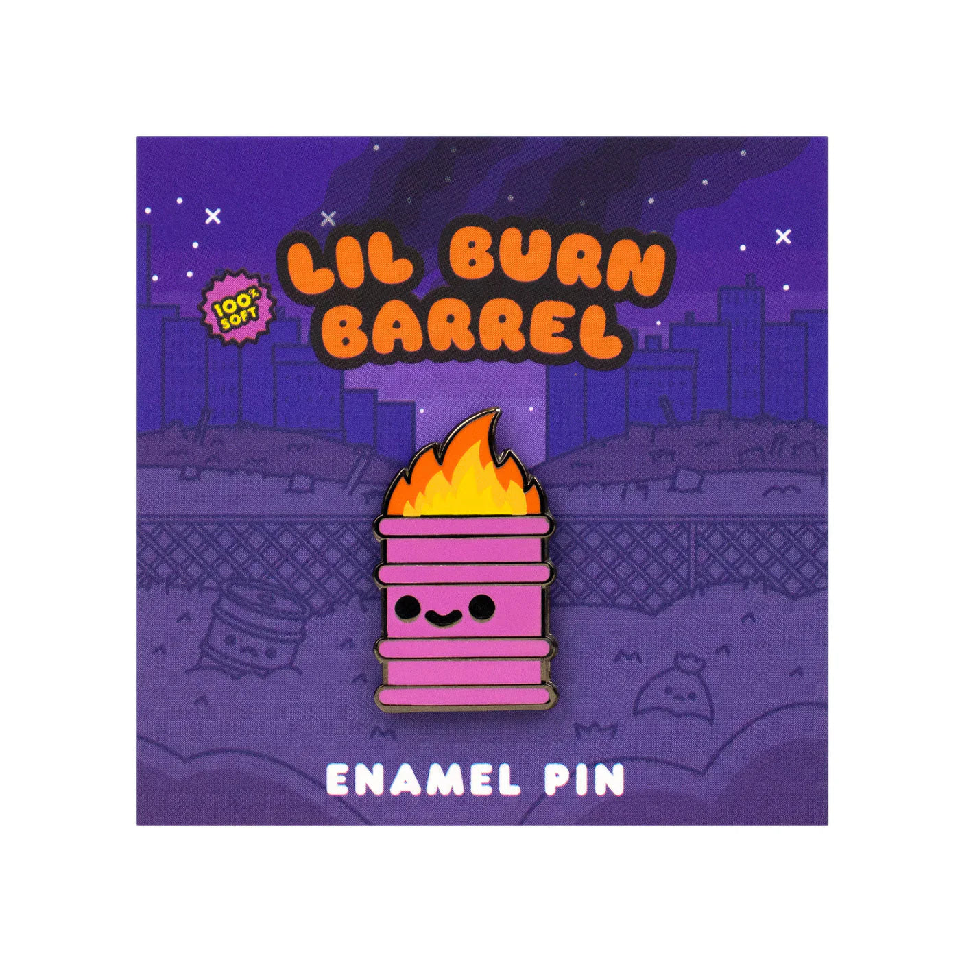 100% Soft Enamel Pins - Cute Lil Burn Barrel Design for Backpacks, Jackets & Hats | Collectible Badges for Pin Trading & DIY Accessories