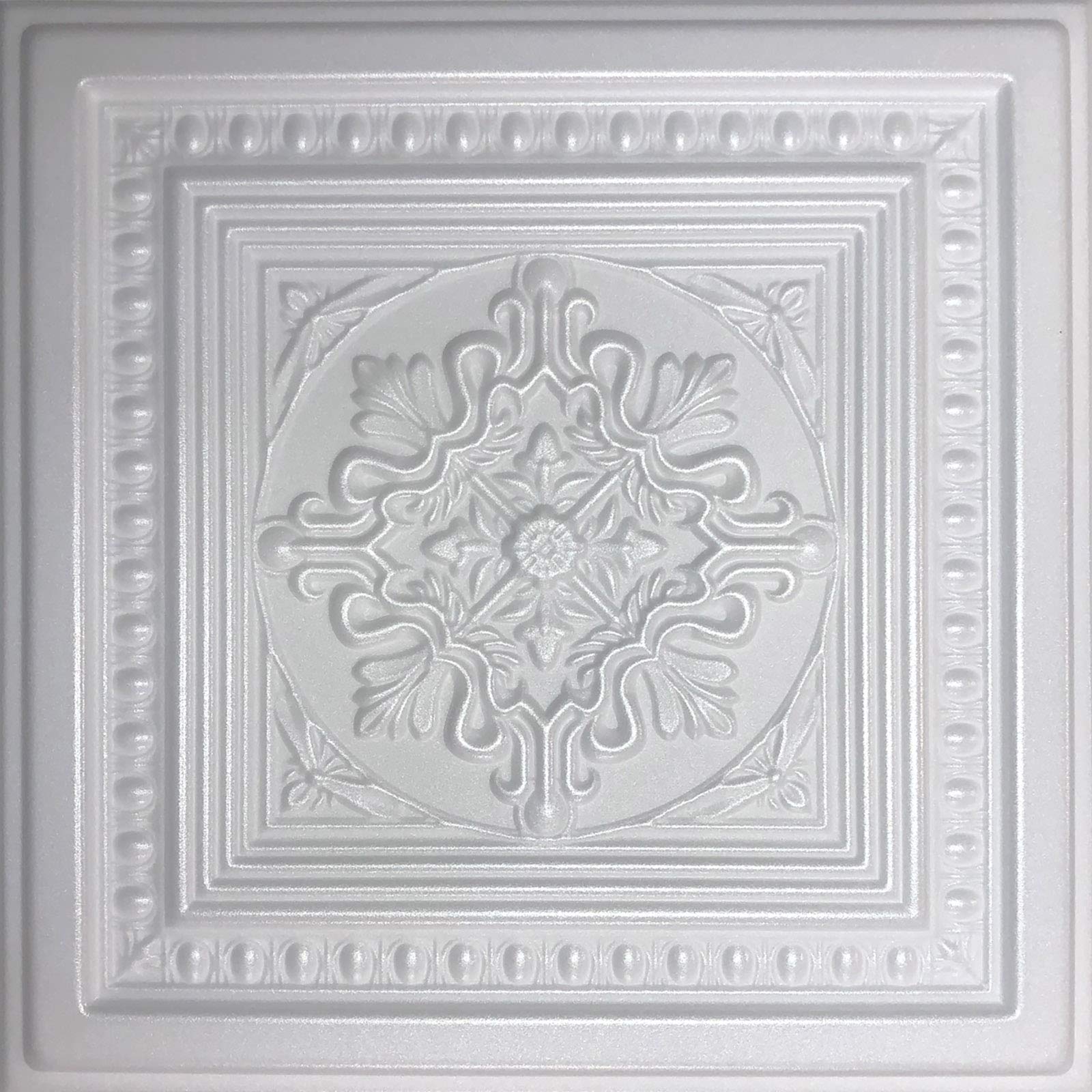 Premium White Styrofoam Ceiling Tiles - Pescara Design (Pack of 40) for Home Decor, Office Renovation & DIY Projects