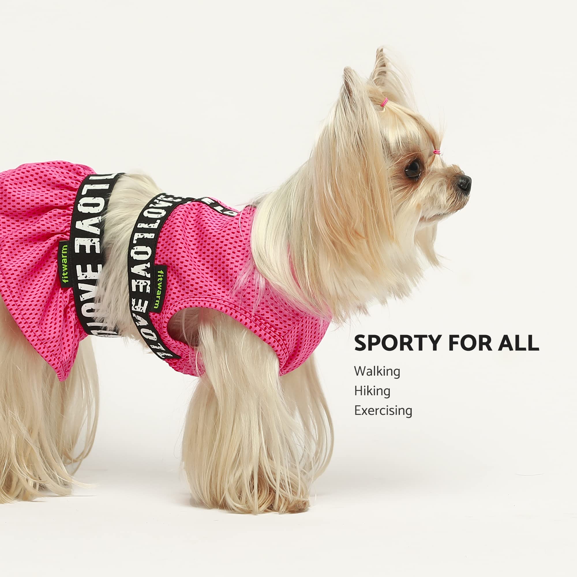 Fitwarm 2-Piece Dog Dress for Small Dogs & Cats - Lightweight Pet Apparel in Rose Pink for Daily Walks & Playtime