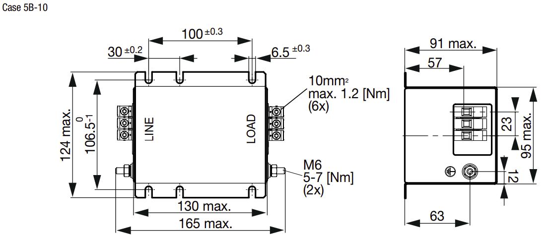 3 Phase 36A 520VAC High Attenuation EMC RFI Line Filter - FMAD NEO Series for Industrial Equipment & Power Electronics | Perfect for CNC Machines, Servo Drives & Renewable Energy Systems
