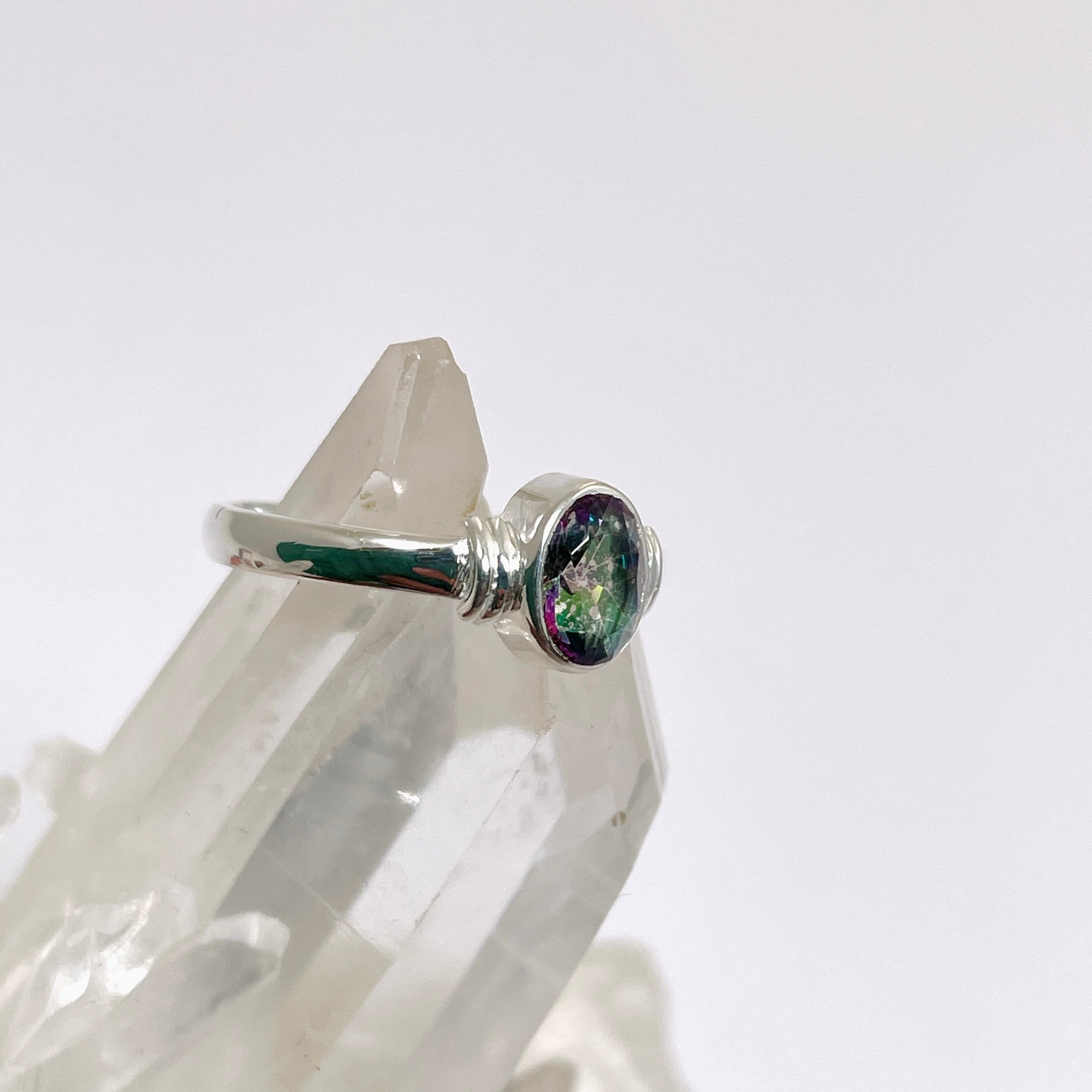 Natural Mystic Topaz Oval Faceted Gemstone in Sterling Silver Decorative Pendant R4831 - Perfect for Jewelry Making, Gift Giving & Special Occasions