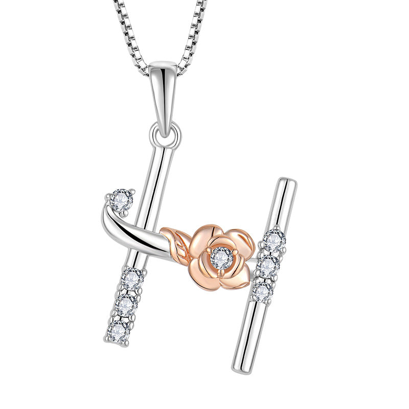 925 Sterling Silver Necklace for Women - Personalized Initial Pendant with Zircon - Elegant Collarbone Chain Jewelry Gift for Her - Perfect for Birthdays, Anniversaries and Special Occasions