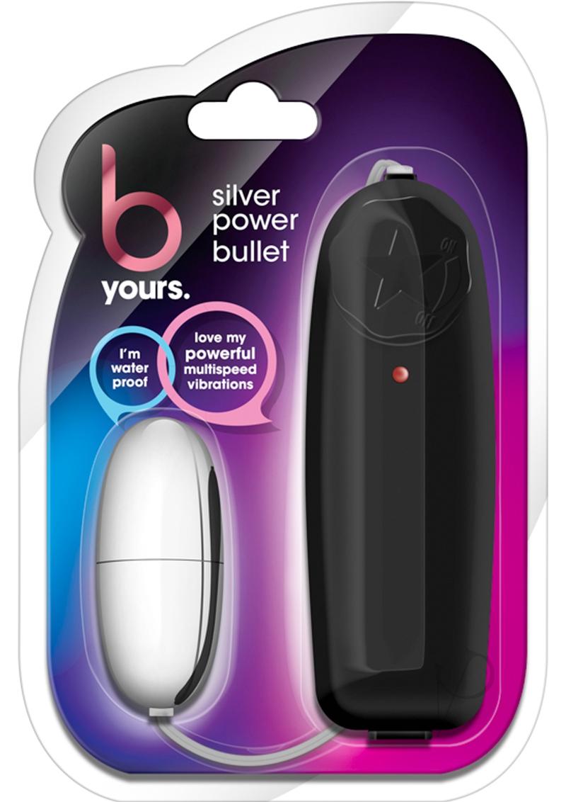 BYours Silver Power Bullet Vibrator with Wired Remote Control - Black | Rechargeable Adult Toy for Couples & Solo Play | Bedroom Accessories for Enhanced Intimacy & Pleasure
