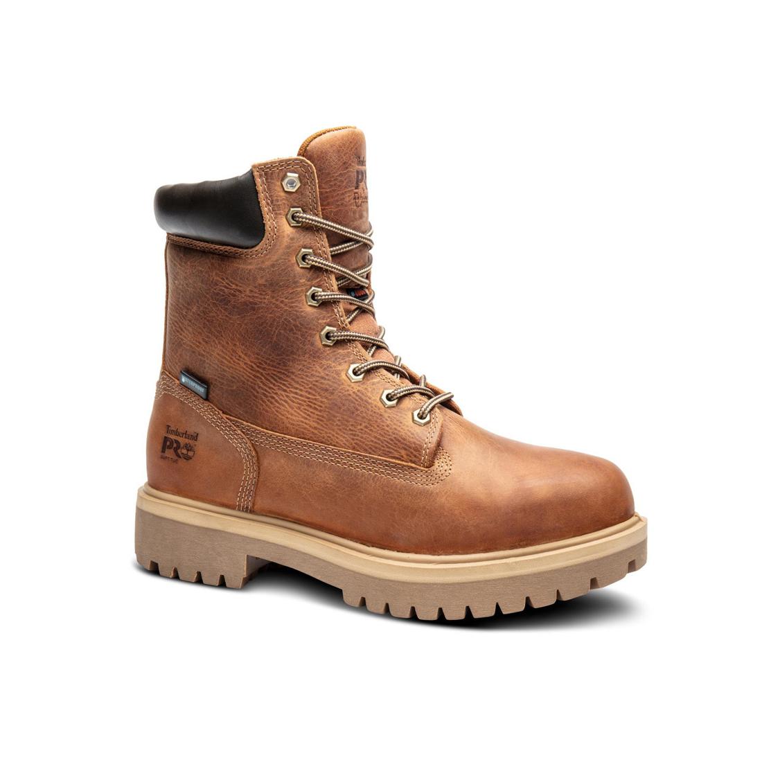 8 Inch Soft Toe Waterproof Insulated 400G Work Boots for Men - Brown, Comfortable & Durable Safety Shoes for Construction, Hiking & Outdoor Work