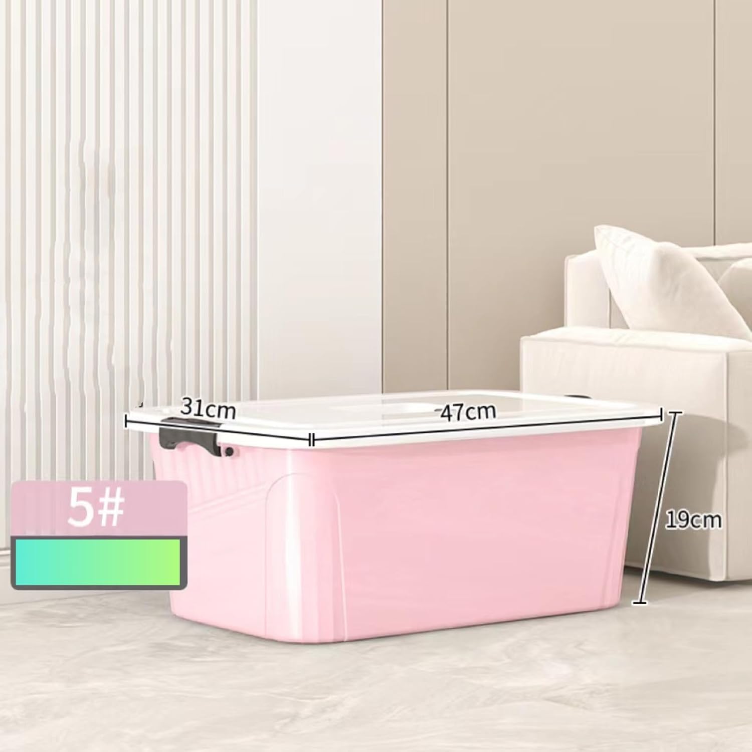 Stackable Plastic Storage Boxes - Durable & Portable Thick Plastic Containers for Clothes, Toys & Organizing | Perfect for Home, Office & Kids Room Storage