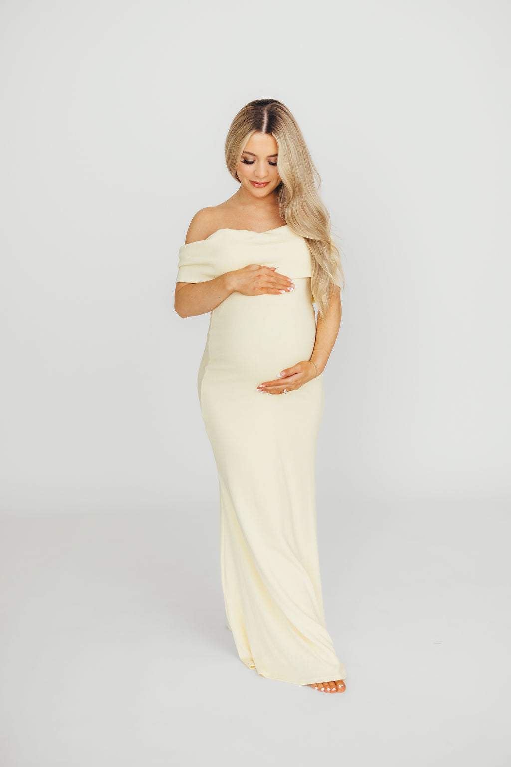 Monroe Maxi Dress in Butter Yellow - Bump Friendly Maternity Dress for Women | Flowy Summer Dress for Pregnancy, Beach, Vacation & Special Occasions