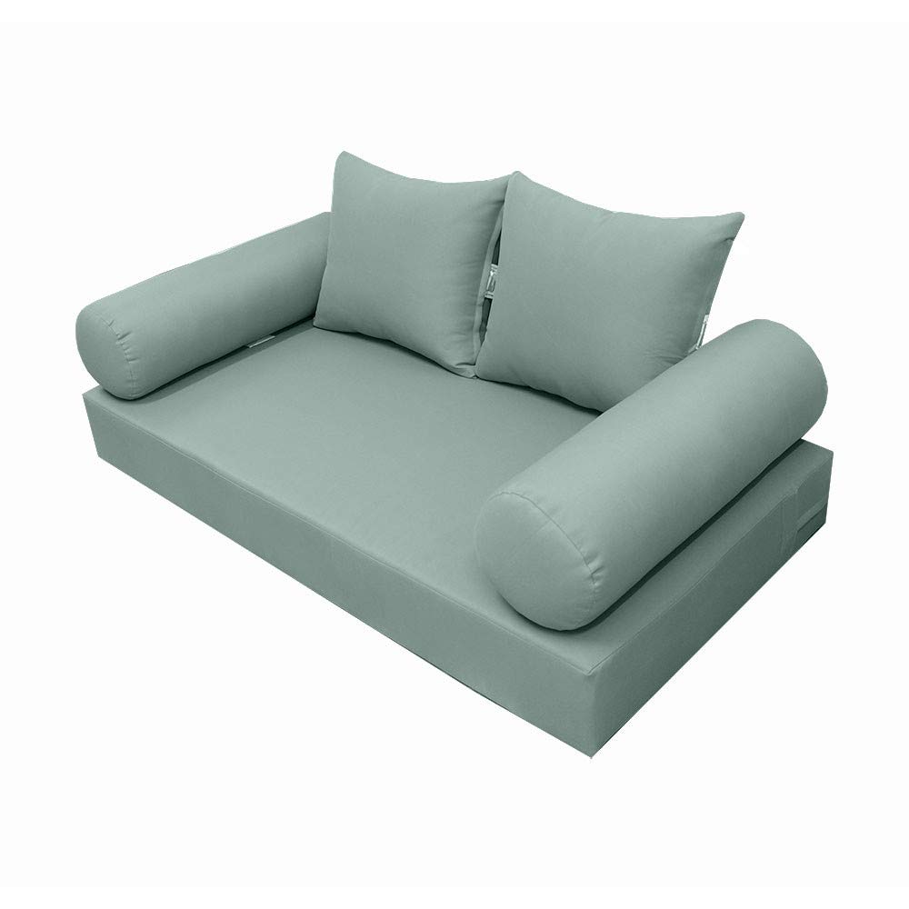 Prolinemax Outdoor Style 4 Full Knife Edge Daybed Mattress Bolster Pillow Fitted Cover Only - AD002 | Perfect for Patio, Poolside & Sunroom Lounging