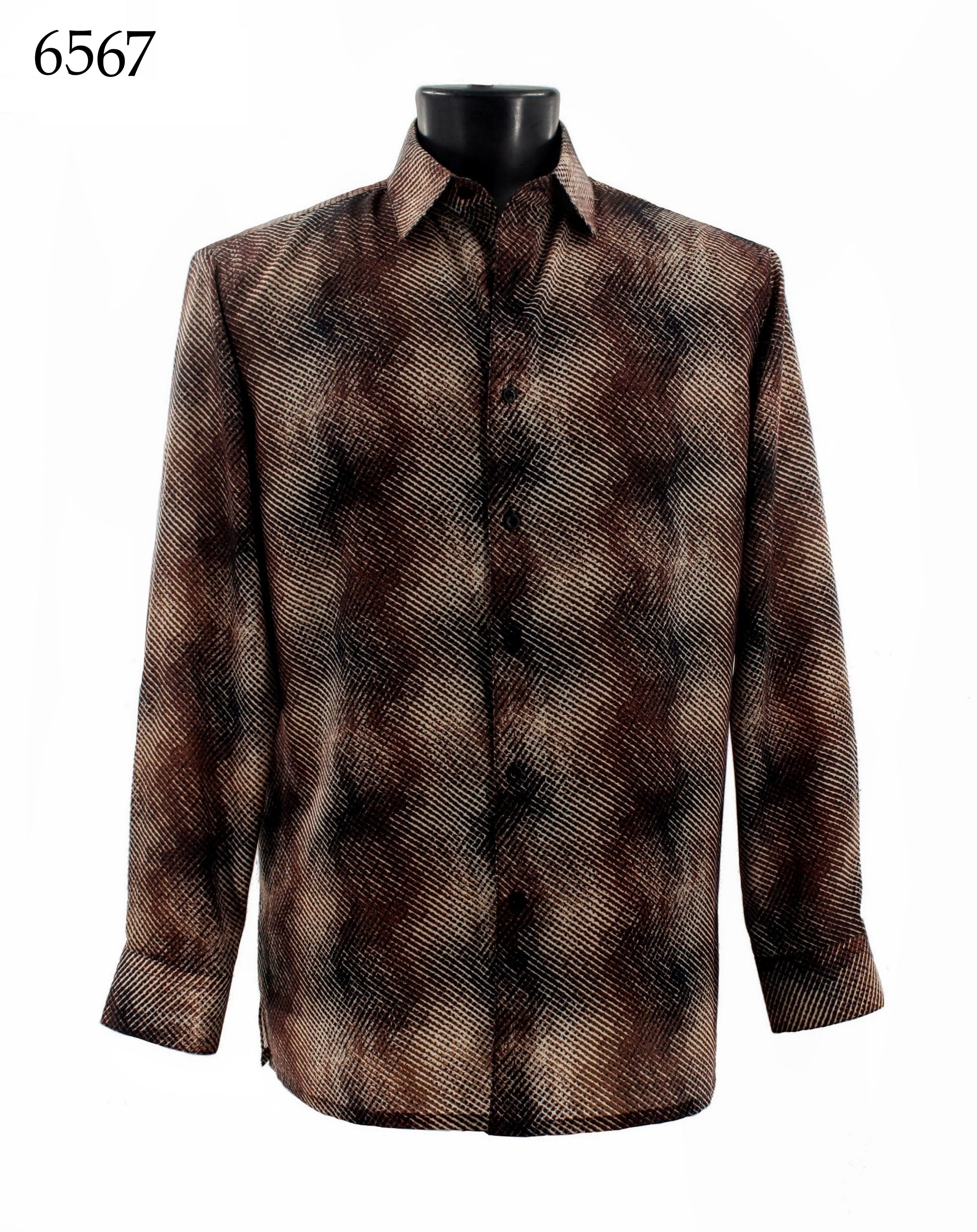 Bassiri Men's Long Sleeve Casual Shirt 6567 - Comfortable Button Down Work Shirt for Office, Business, and Everyday Wear