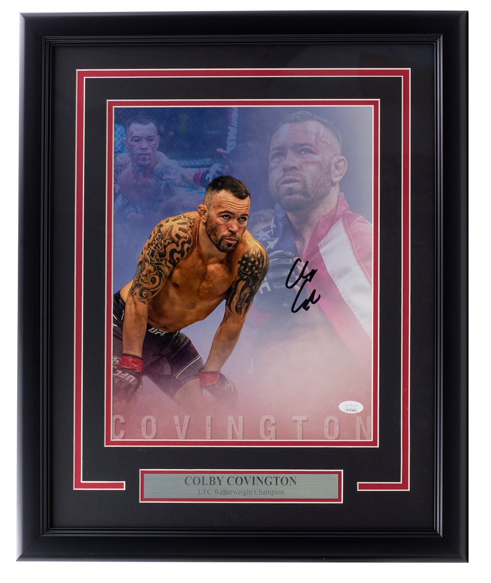 Colby Covington Autographed Framed 11x14 UFC Collage Photo with JSA ITP COA - Perfect for MMA Fans, Man Cave Decor & Sports Memorabilia Collectors