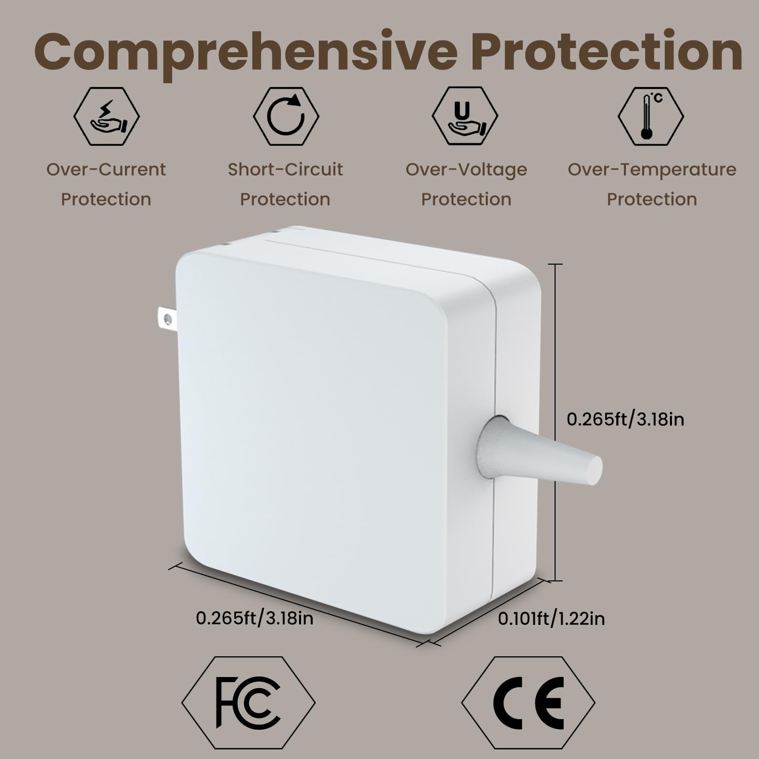 Original MacBook Pro Charger 85W Replacement Power Adapter with L-Tip - Compatible with 15