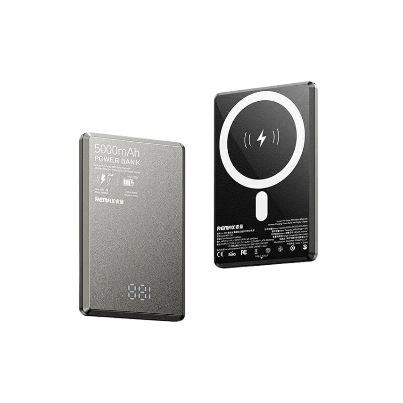 REMAX Slim Card Size 20W MagSafe Magnetic Wireless Power Bank 5000mAh - Portable Charger for iPhone 14/13/12, Samsung Galaxy - Perfect for Travel, Work & Outdoor Adventures