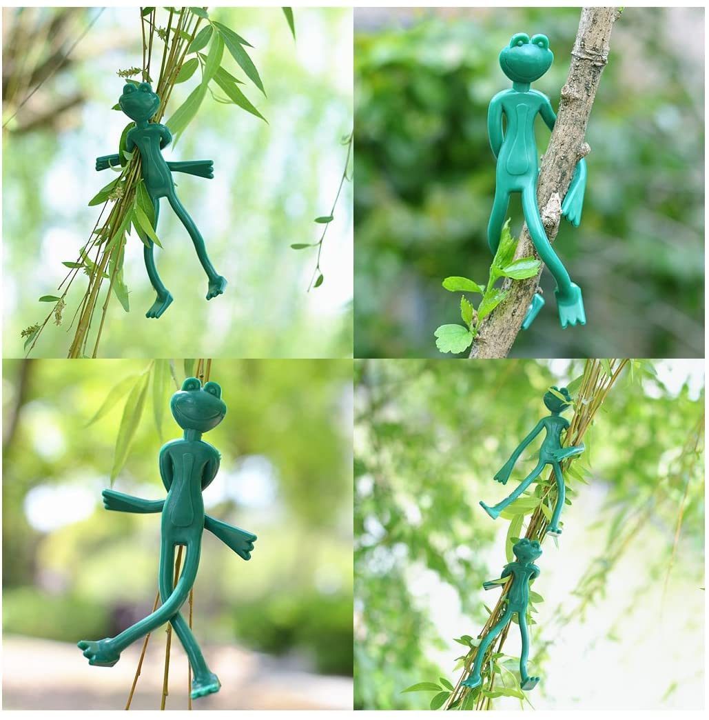 10pcs Reusable Bendable Plant Cable Ties - Decorative Garden Twist Ties for Staking, Training Vines & Securing Plants | Frog Design | Indoor & Outdoor Gardening Essentials