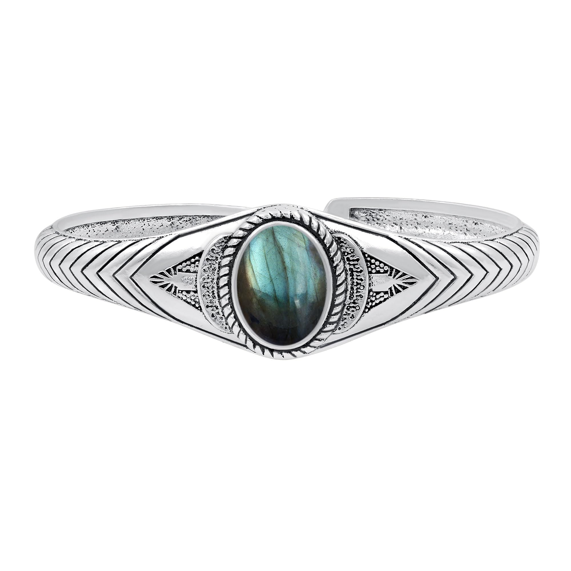 Sterling Silver Plated Cuff Bracelets for Women & Men - Lightweight Trendy Open Bangle Bracelet - Perfect Gift for Her, Him, Birthday, Anniversary - Ideal for Casual Wear, Parties & Special Occasions