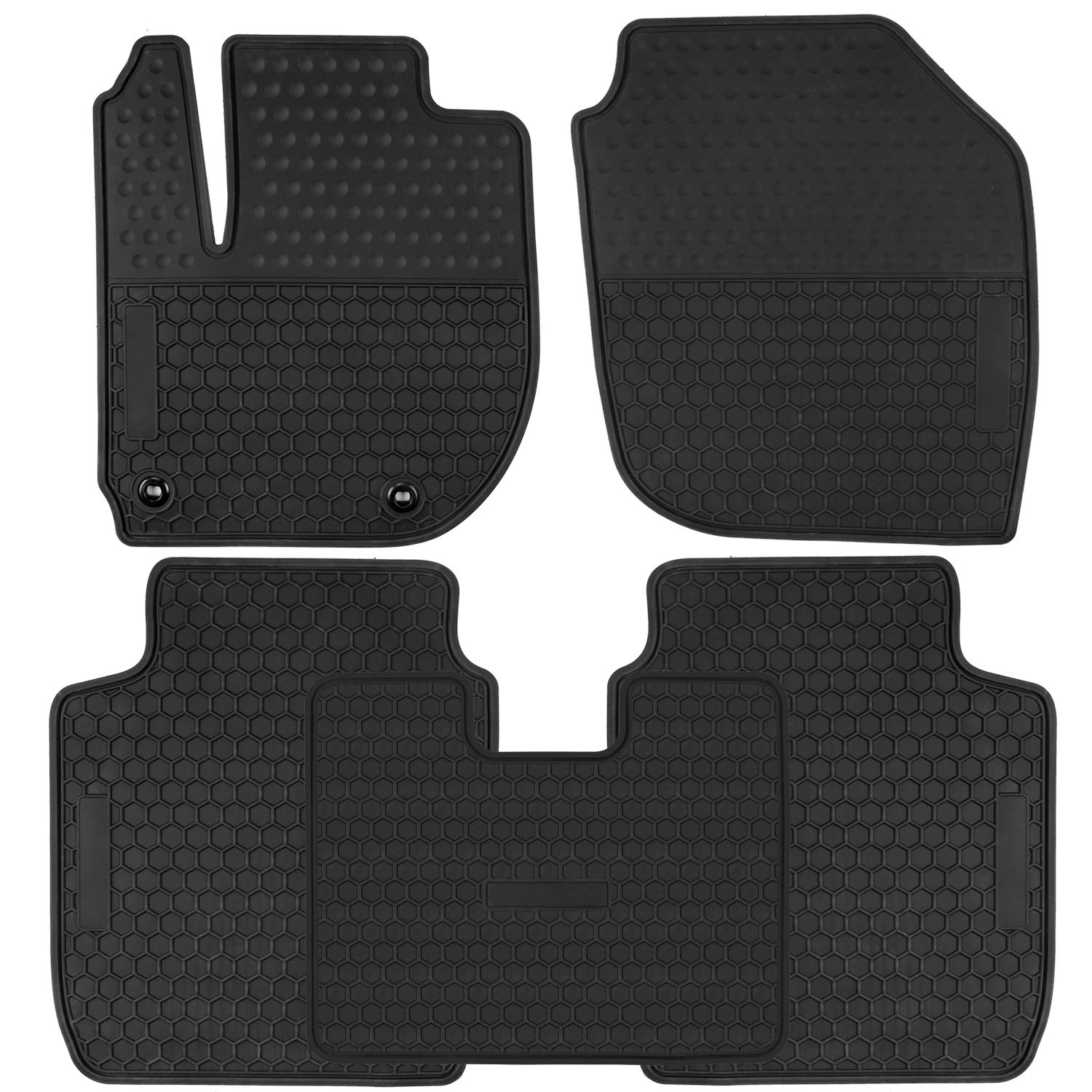 Premium Custom Fit Car Floor Mats for Honda Fit 2015-2020 - All Weather Heavy Duty Rubber Floor Liners Set (4-Piece) - Black Odorless Protection - Perfect for Daily Commute, Road Trips & Winter Driving