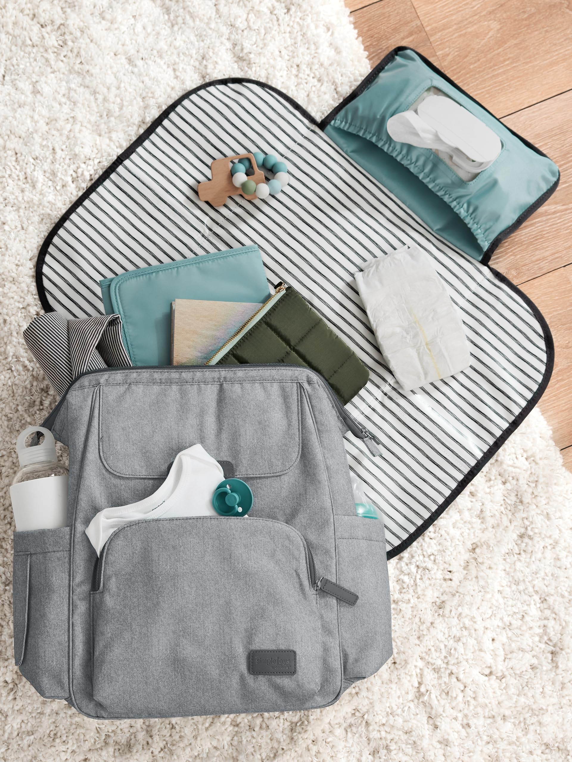 Carter's Simple Joys Unisex Baby Diaper Backpack - Waterproof, Spacious & Lightweight for Everyday Use | Perfect for Travel, Daycare & On-the-Go Parents