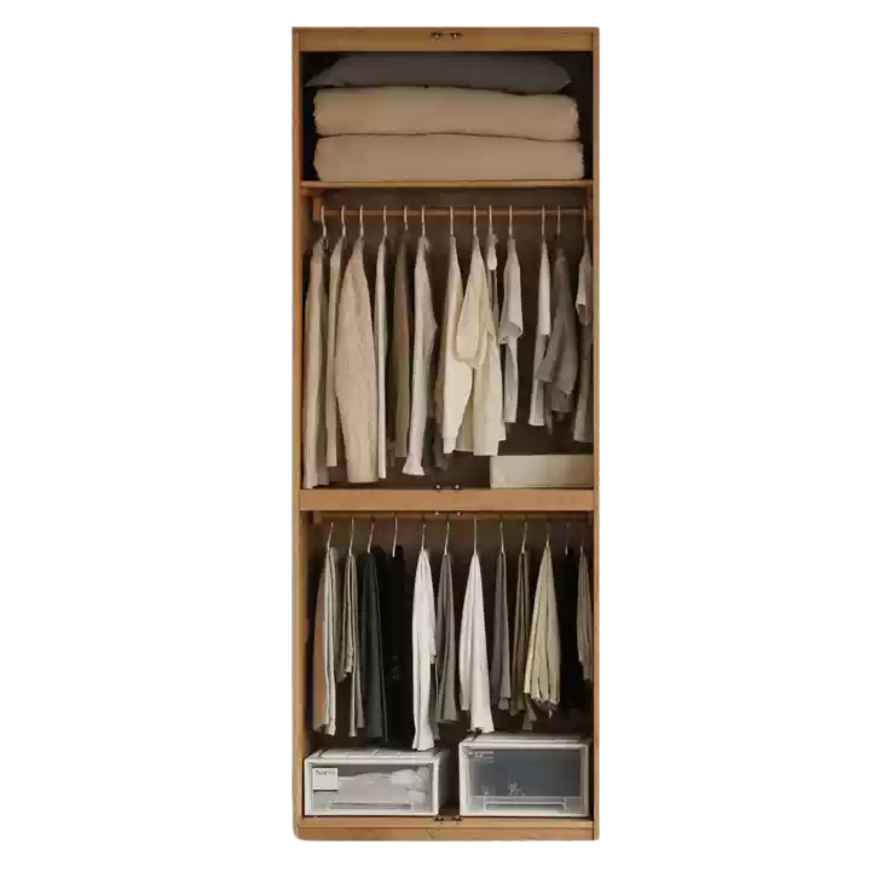 Oak Solid Wood Sectional Wardrobe - Spacious Modular Closet Organizer for Bedroom & Walk-in Closets | Durable Storage Solution for Clothes, Shoes & Accessories
