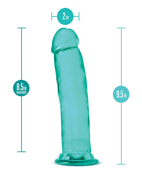 B Yours Plus Thrill n' Drill Realistic 9 Inch Dildo - Teal Blue - Lifelike Adult Toy for Couples & Solo Play - Waterproof & Body-Safe Silicone for Bedroom Fun & BDSM Scenes
