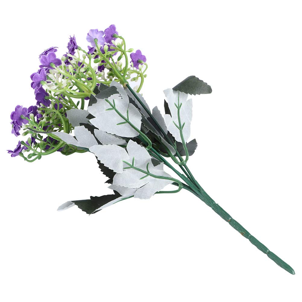 Eternal Purple Milan Plastic Flowers - Romantic Wedding Decor, Office & Restaurant Decoration - Fade-Resistant Artificial Floral Arrangement for Tables, Centerpieces & Venue Styling
