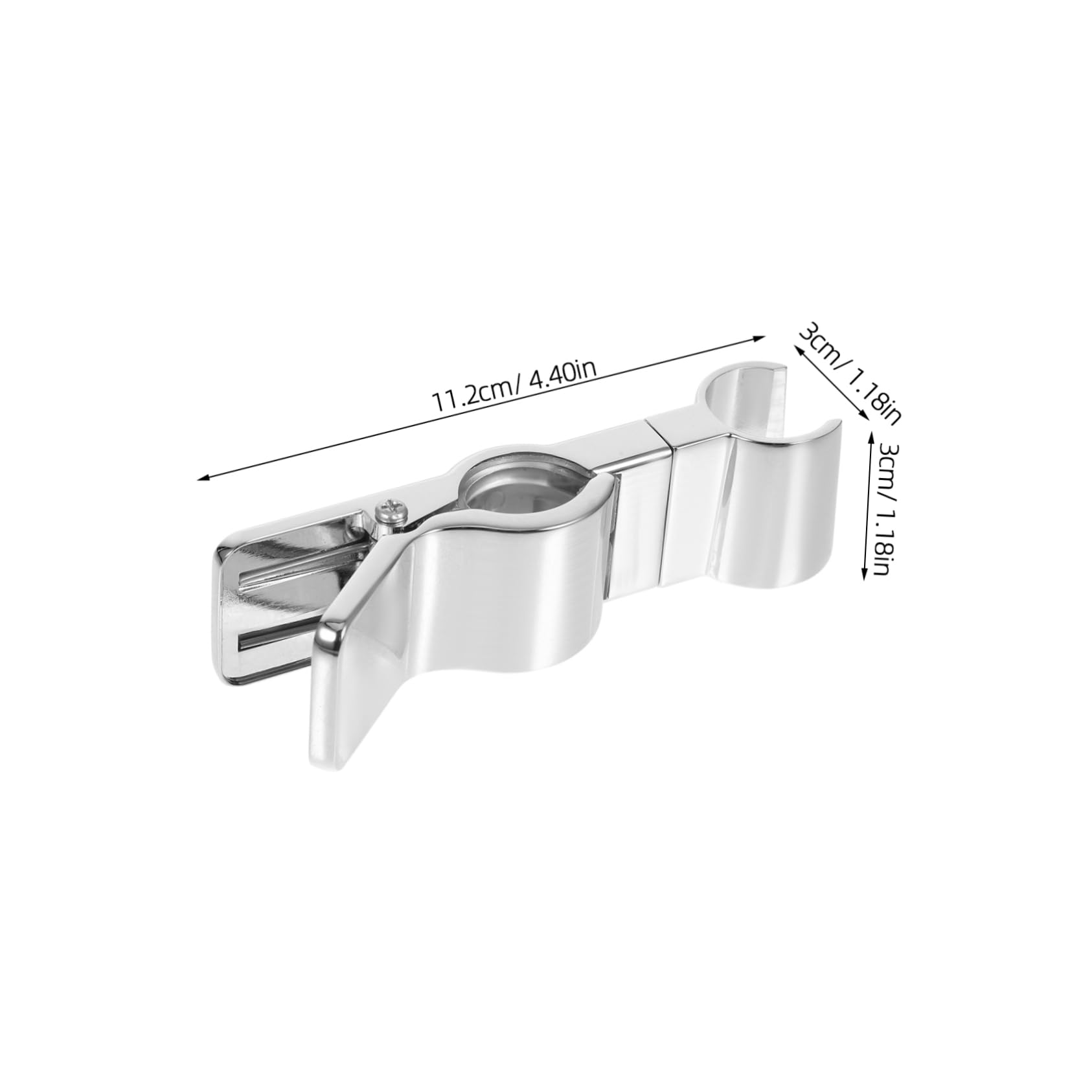 Cabilock Adjustable Shower Head Bracket Holder - Wall Mount No Drill Shower Rail Clamp for Bathroom - ABS Plastic Shower Sprayer Bar Accessories - Perfect for Small Bathrooms & Rented Apartments