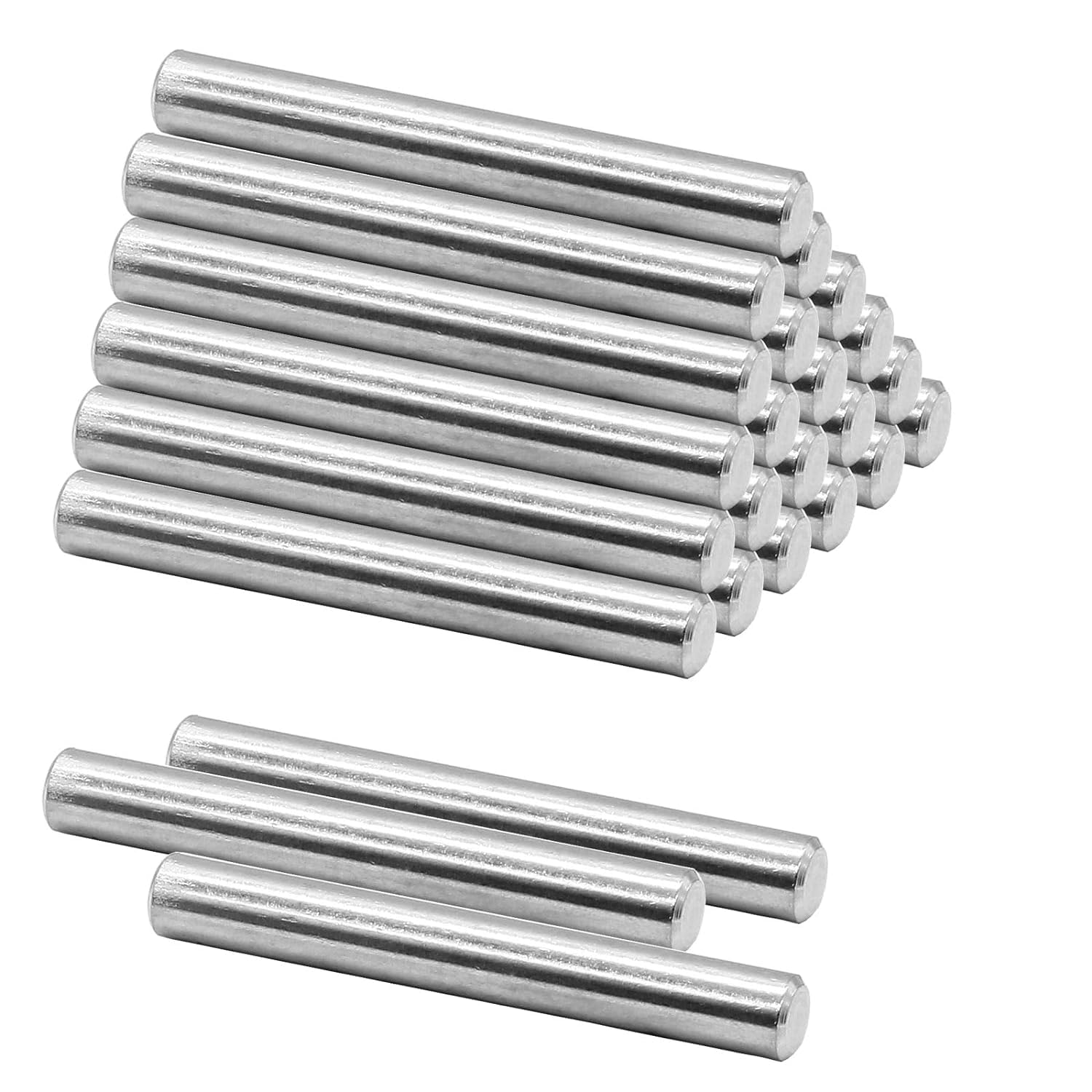 GC STEEL DOWEL PIN 2mm x 32mm (Pack of 200) - Precision Ground & Polished, Both Ends Chamfered - 201 Grade Stainless Steel Dowels for Woodworking, Metalworking & DIY Projects