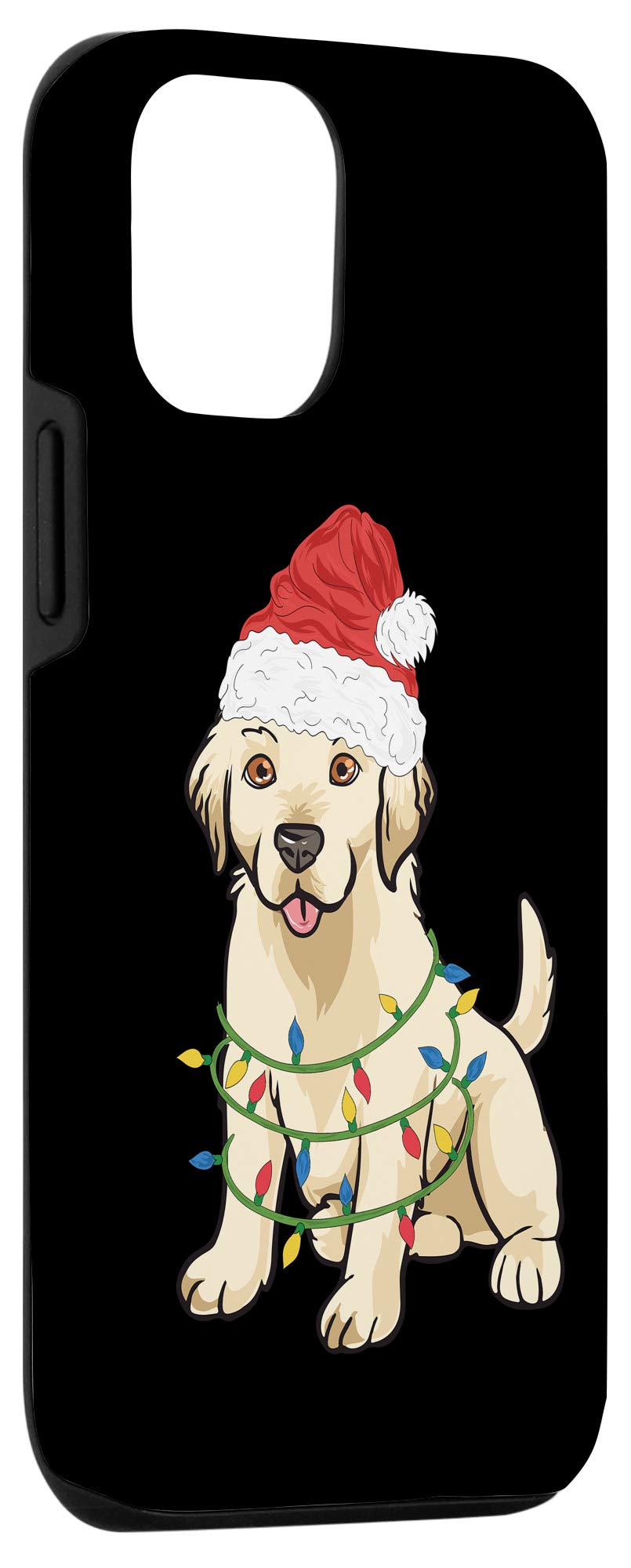 iPhone 12/12 Pro Labrador Retriever Christmas Case with Santa Hat - Cute Dog Mom Phone Cover for Holiday Gifts & Winter Season