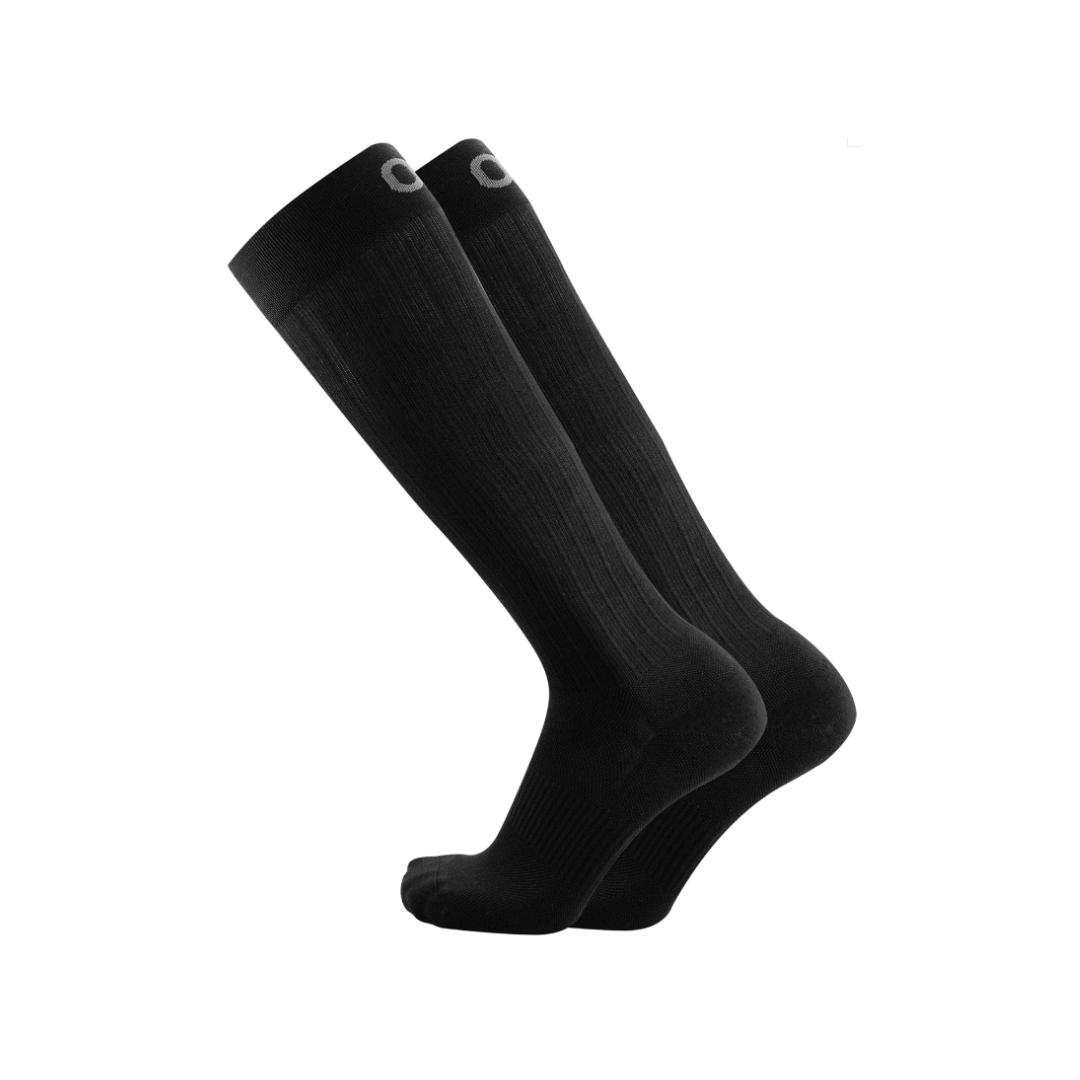 Unisex TS5 Travel Compression Socks - Calf Length, Black (Medium) - Ideal for Long Flights, Hiking & Running