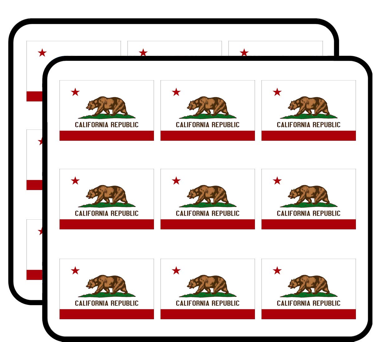 California State Flag Stickers - 18 Pack (2