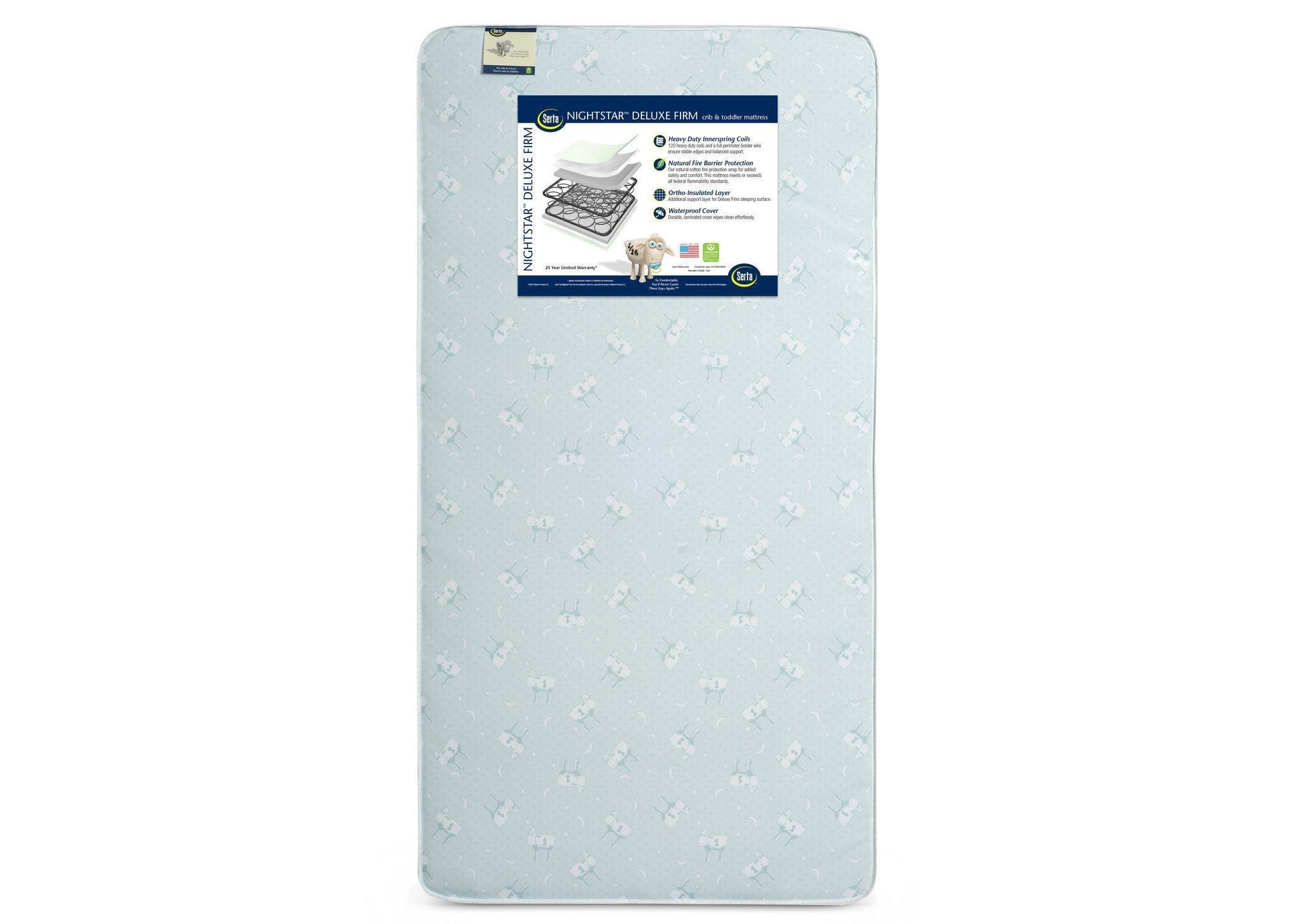 Serta Nightstar™ Deluxe Firm Crib Mattress for Babies & Toddlers - Waterproof, Hypoallergenic, Breathable - Perfect for Nursery, Daycare & Travel