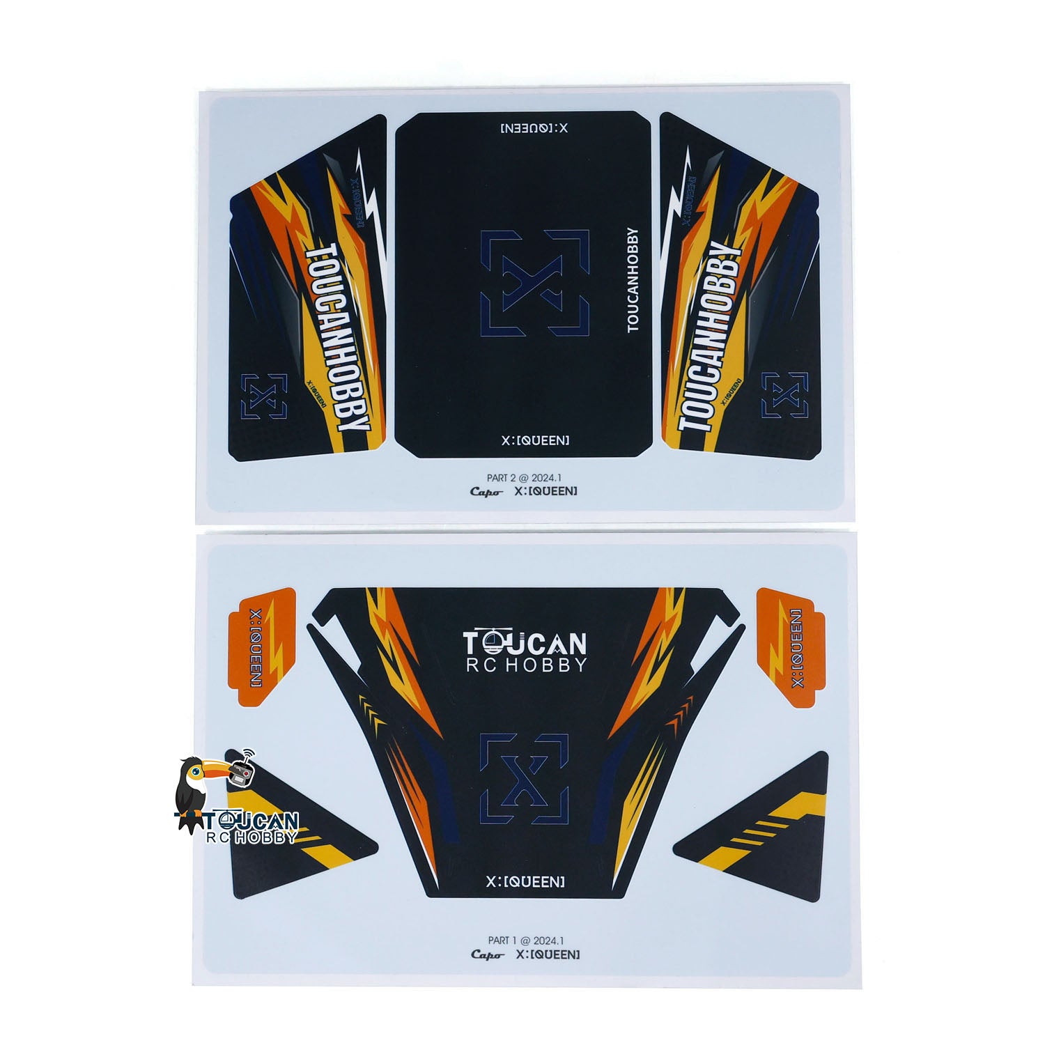 Custom PVC Waterproof Decal Stickers for Capo 1/8 U4 CD1582X RC Crawler - Durable Toucan Design for RC Hobby Vehicles - Perfect for Off-Road Climbing & RC Car Customization