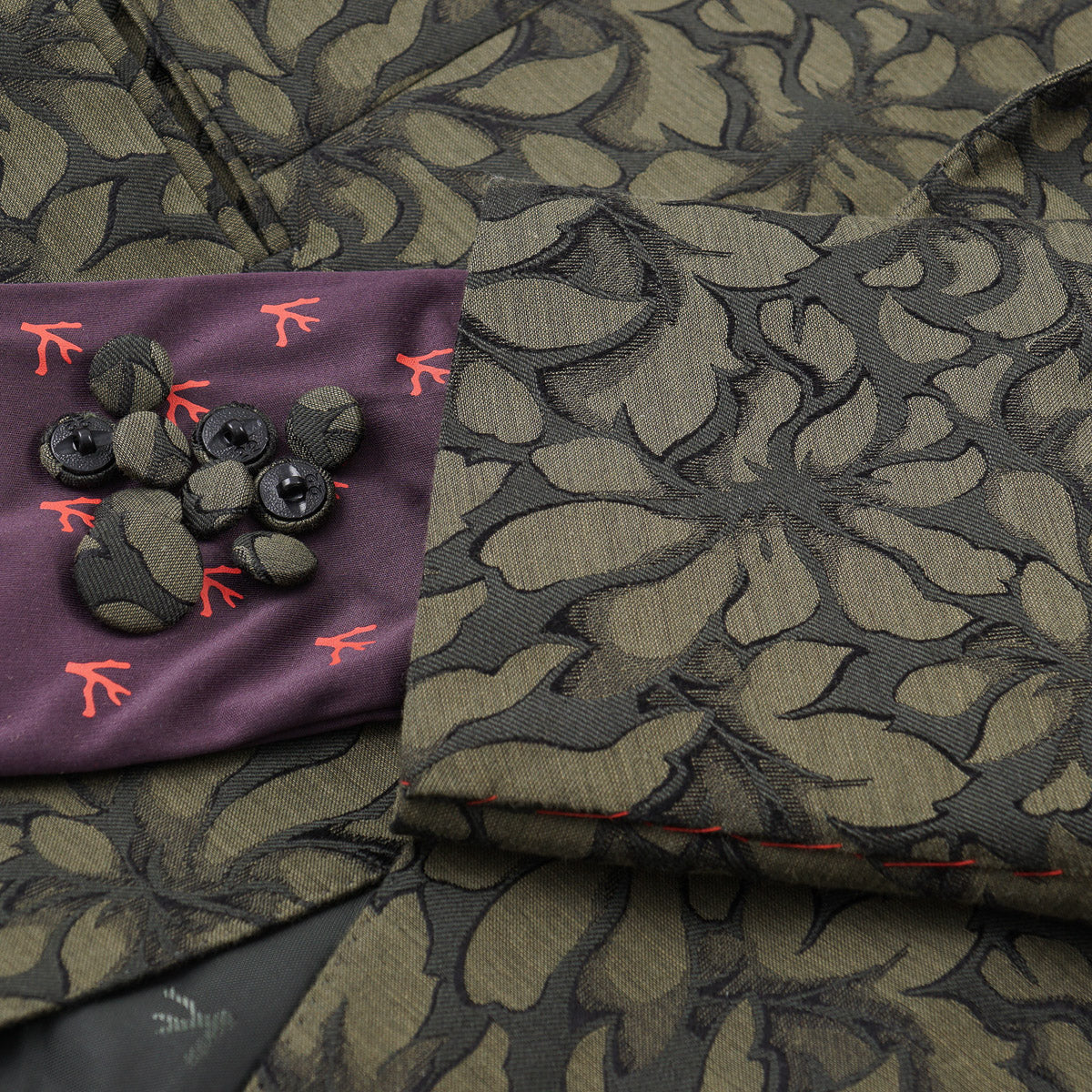 Isaia Slim Fit Floral Patterned Blazer for Men | Stylish Formal & Wedding Jacket | Perfect for Business Meetings & Special Occasions