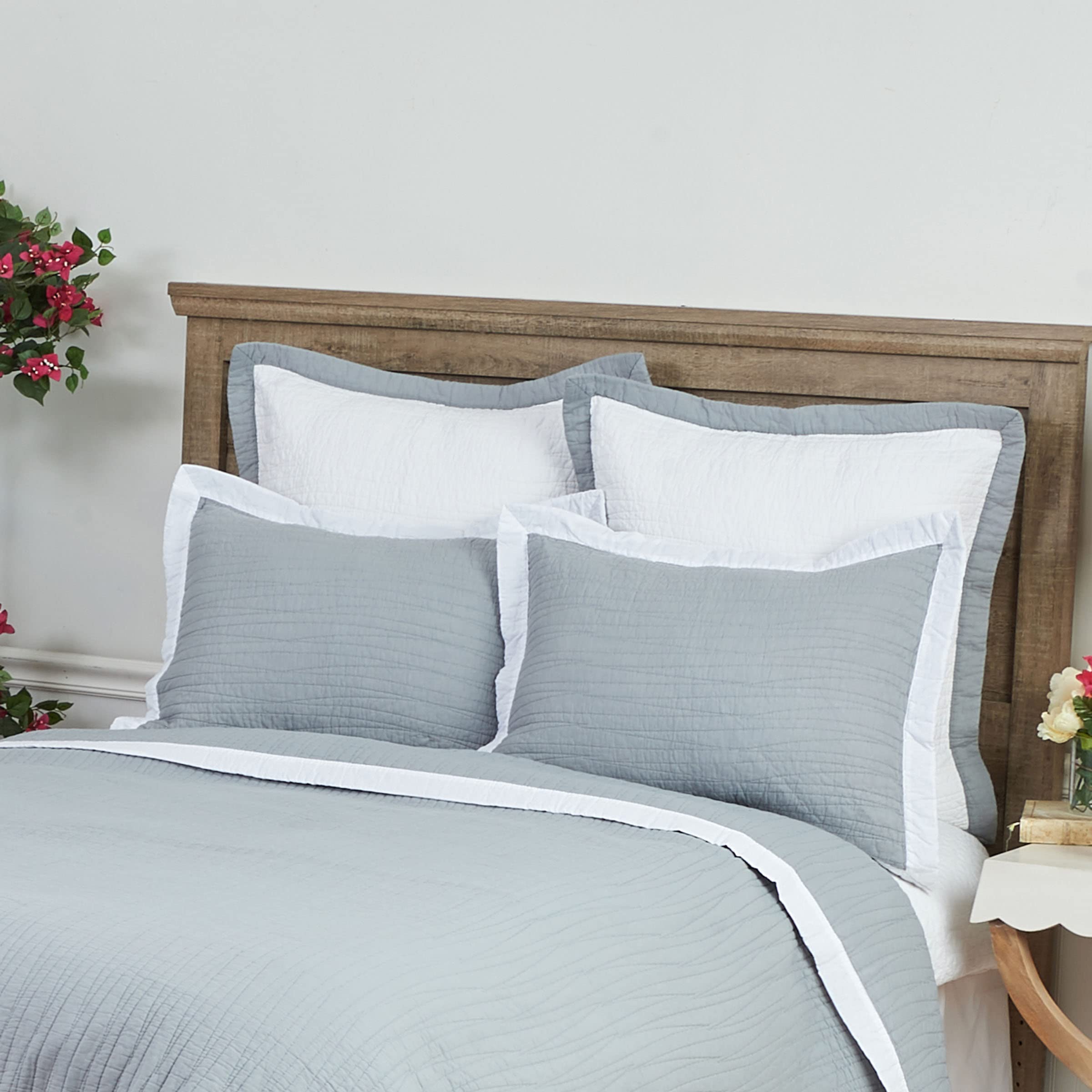 C&F Home Kinsley Slate Full/Queen 3-Piece Reversible Quilt Set with 2 Standard Shams - Solid Grey Bedding for Cozy Bedroom Decor | Perfect for Master Bedrooms, Guest Rooms & Dorm Essentials
