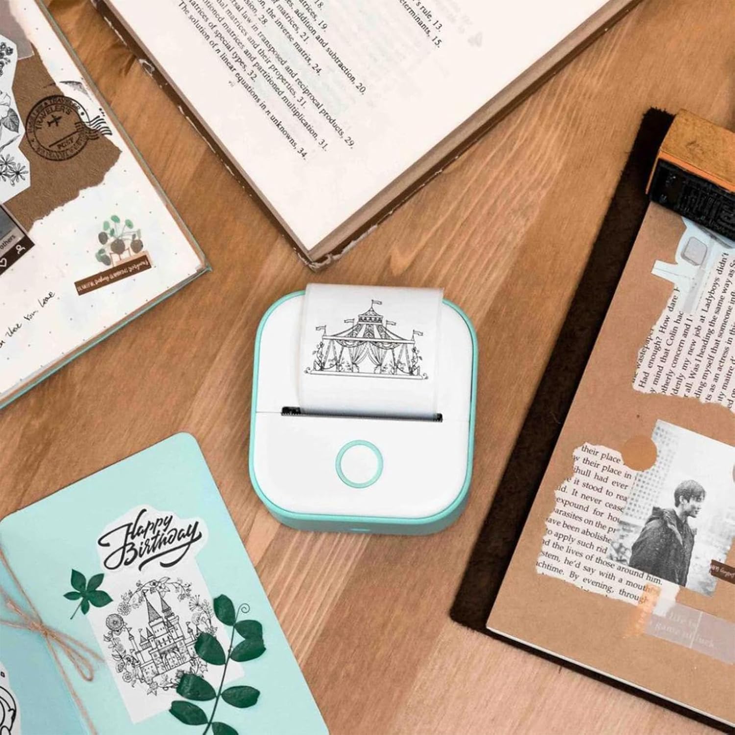 Printpods Mini Sticker Printer - Portable Bluetooth Inkless Photo Printer for iPhone & Android | Wireless Pocket Printer for Study Notes, Scrapbooking, DIY Crafts & Journaling (White)