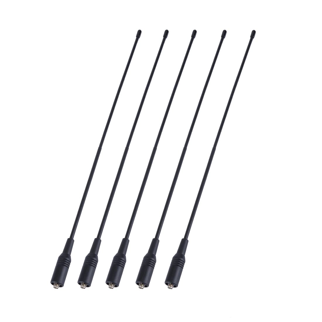 14.96 Inch High Gain VHF/UHF 144/430MHz SMA-Female Soft Whip Antenna for Baofeng UV5R Walkie Talkie (5 Pack) - Perfect for Ham Radio, Outdoor Adventures, Emergency Communication, and Two-Way Radio Enthusiasts