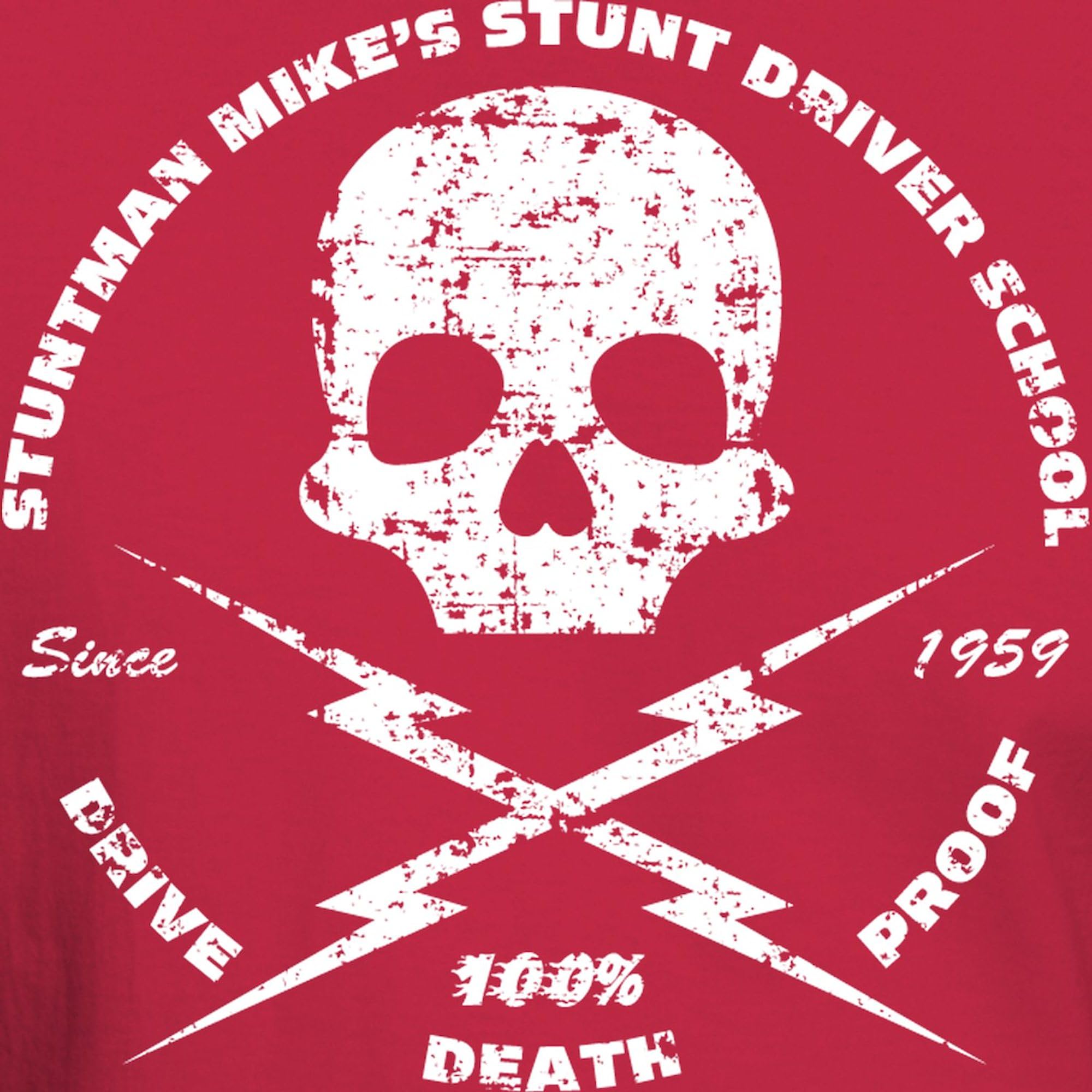 Stuntman Mike Black T-Shirt for Men - 100% Cotton Classic Graphic Tee - Perfect for Casual Wear, Movie Fans & Vintage Style Lovers