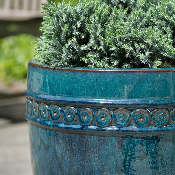Indigo Rain Tall Planter Set of 4 - Premium Outdoor Garden Plant Pots by Campania International - Perfect for Patio, Deck & Backyard Decor