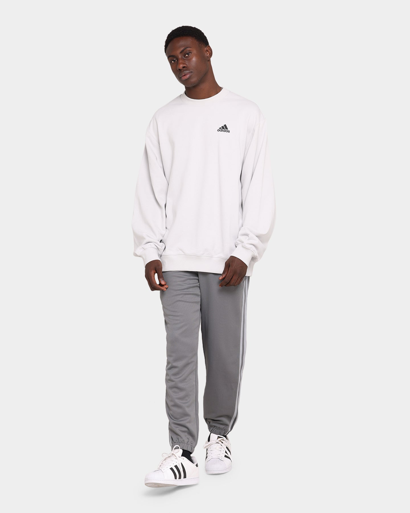 Adidas 3 Stripes Tapered Jogger Pants for Men - Grey Athletic Sweatpants with Side Pockets | Gym Workout, Running, Casual Wear