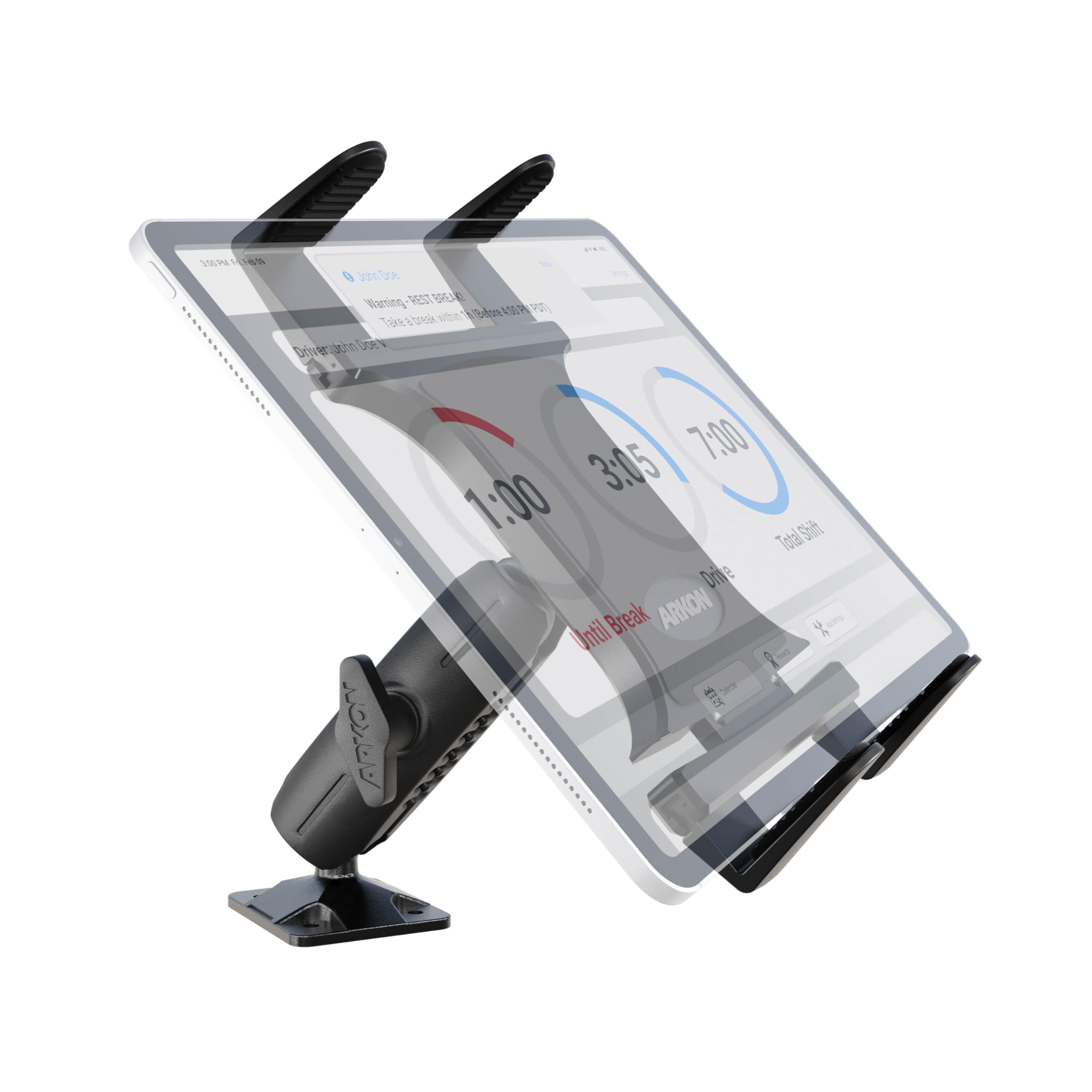 Arkon Heavy Duty Drill Base Tablet Mount - Universal Holder for iPad Air 2/Air/4/3/2 & Samsung Galaxy Note 10.1/Tab Pro 12.2 - Perfect for Construction Sites, Workshops & DIY Projects (TABRMAMPS)