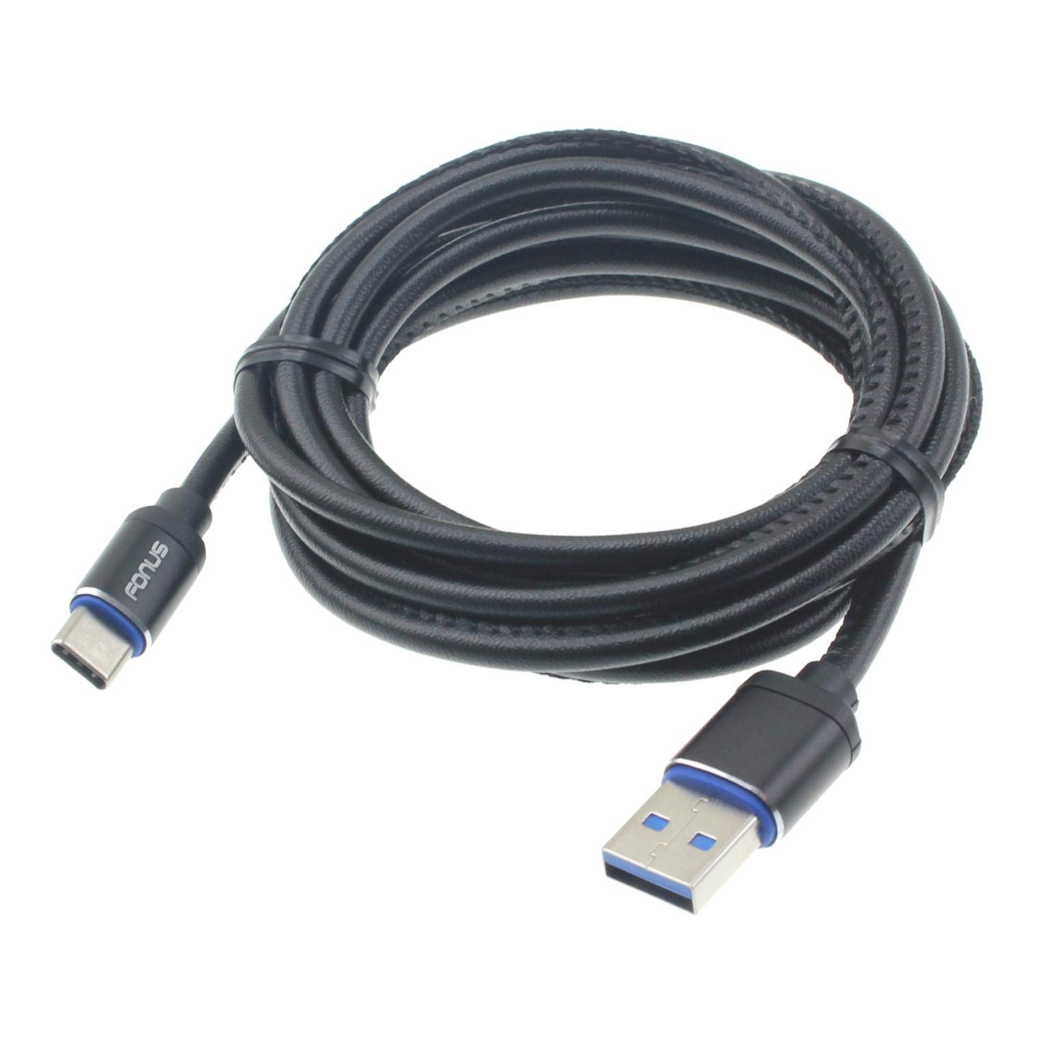 6ft USB Type-C Fast Charging Cable for Samsung Galaxy XCover Pro - Durable PU Leather Braided Long USB-C Charger Cord for Fast Sync & Charging - Perfect for Home, Office, Travel & Car Charging