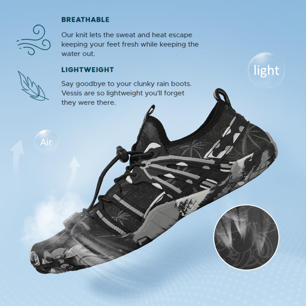 **Women's & Men's Quick-Dry Water Shoes - Barefoot Swim Shoes for Beach, Pool, Surf, River, Water Park & Yoga - Slip-On Aqua Shoes for Comfort & Safety**
