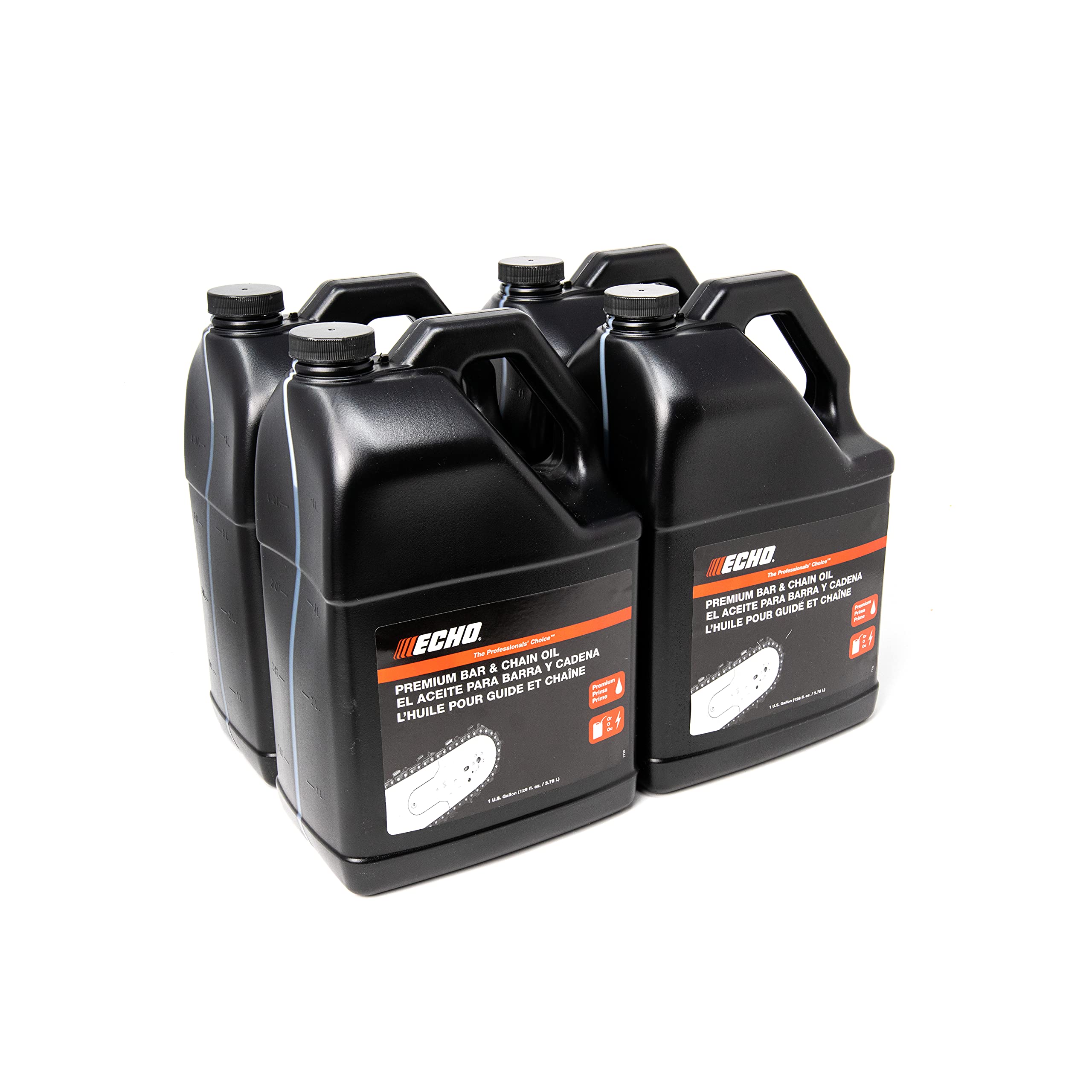 Echo Products 6459007 Professional Power Chainsaw Bar and Chain Oil - High-Performance Lubricant for Chainsaws, Minimizes Resin Build-Up - 1 Gallon (128 fl oz) 4-Pack - Ideal for Home & Professional Wood Cutting, Forestry Work, and DIY Projects