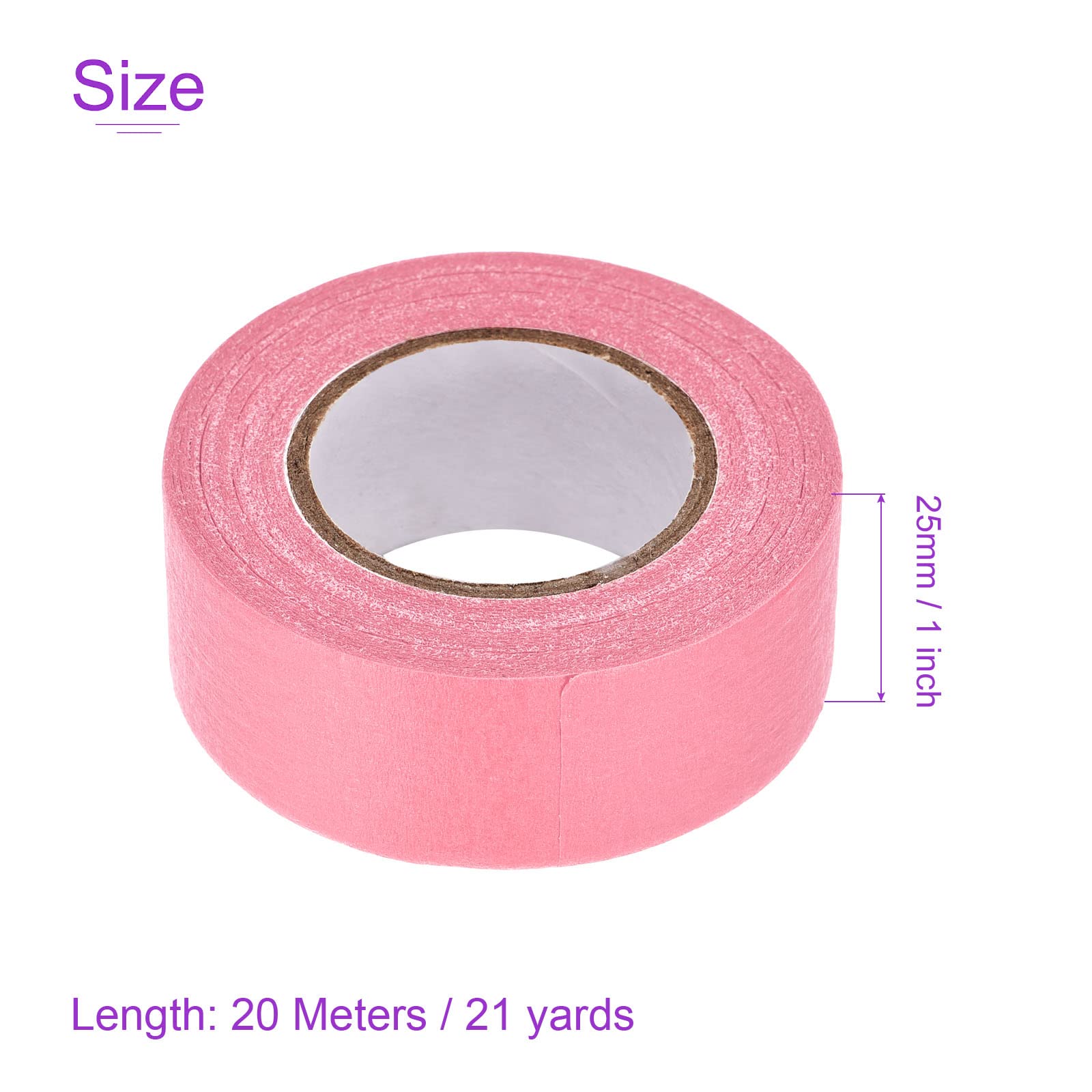 DMiotech 3-Pack 1 Inch x 21 Yards Pink Masking Tape for Painting, Crafts, Labeling & DIY Projects - Perfect for Home Decor, Scrapbooking & Office Organization