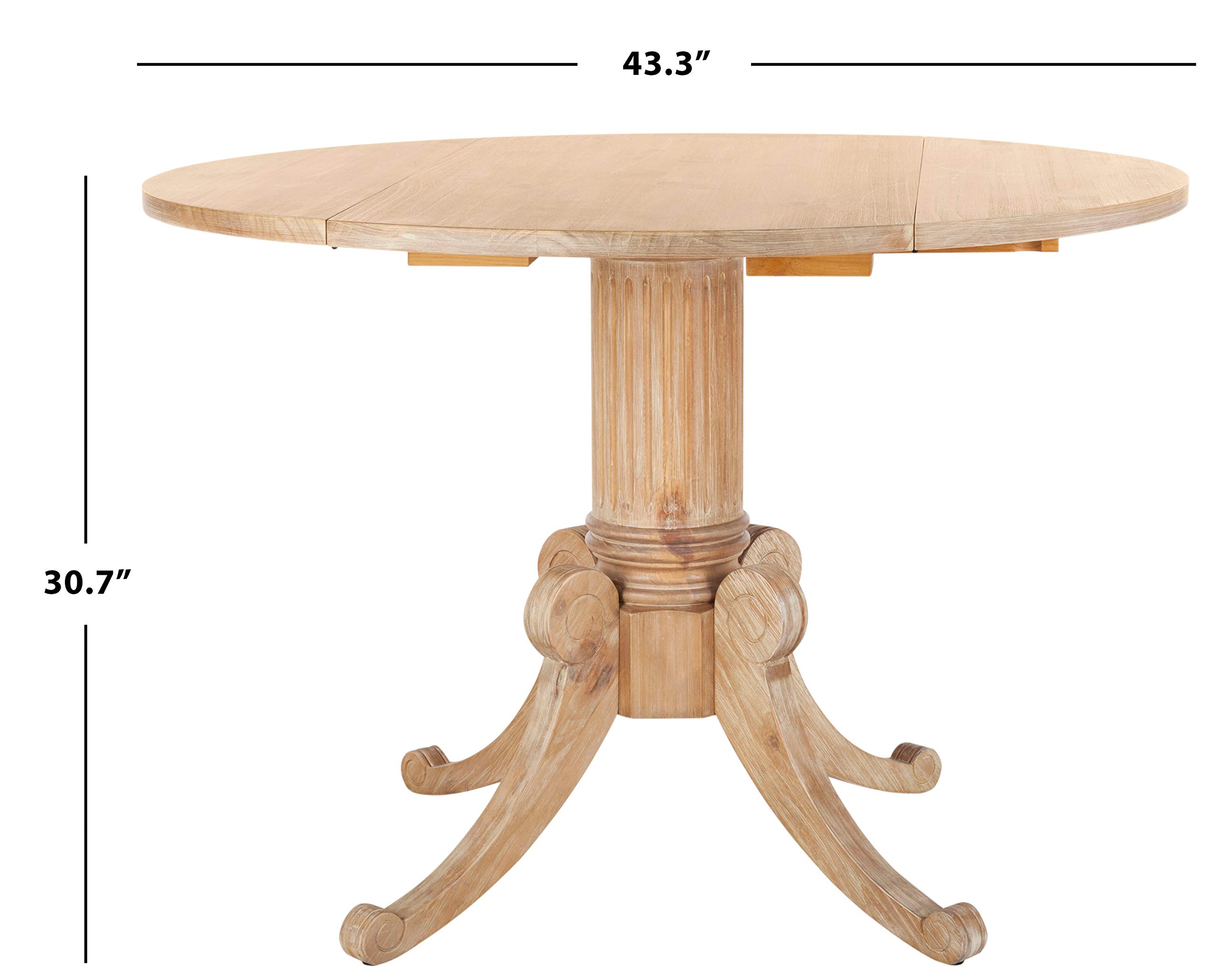 Safavieh Forest Traditional Rustic Drop Leaf Dining Table - Solid Wood Farmhouse Kitchen Table for Small Spaces & Cozy Dining Rooms