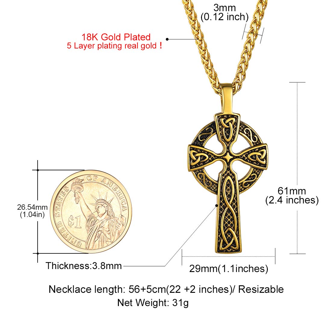 GOLDCHIC Sterling Silver Cross INRI Crucifix Pendant Necklace with Virgin Mary Miraculous Medal - Religious Christian Jewelry for Women & Men - Perfect for Baptism, First Communion, Confirmation & Daily Faith Wear