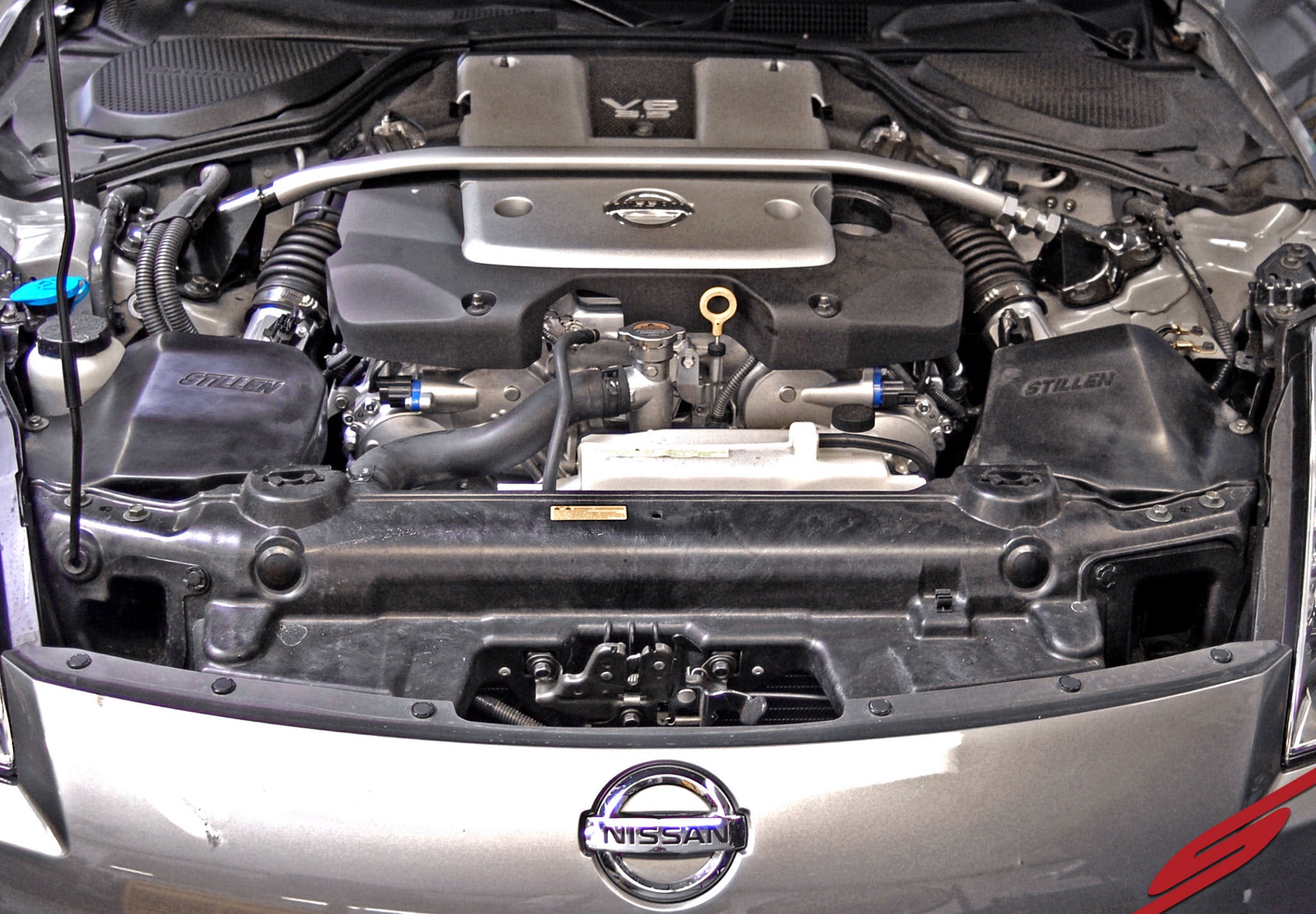 2007-2009 Nissan 350Z Performance Dual Long Tube Cold Air Intake Kit (Gen 2 Z33) with Oil Filter 402842 - Upgrade Engine Power & Acceleration for Street Racing & Track Days